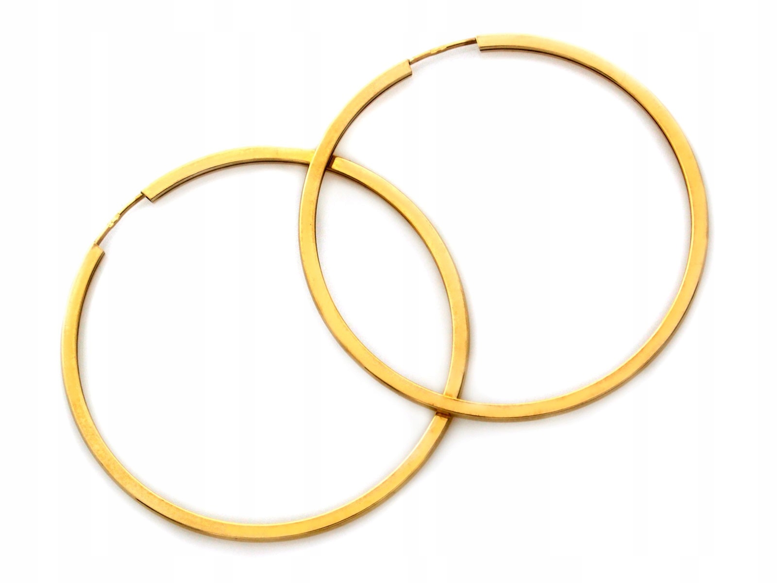 Zlaté 585 14kt Náušnice Lesklá kola Klasické šarží 2.30g jako dárek