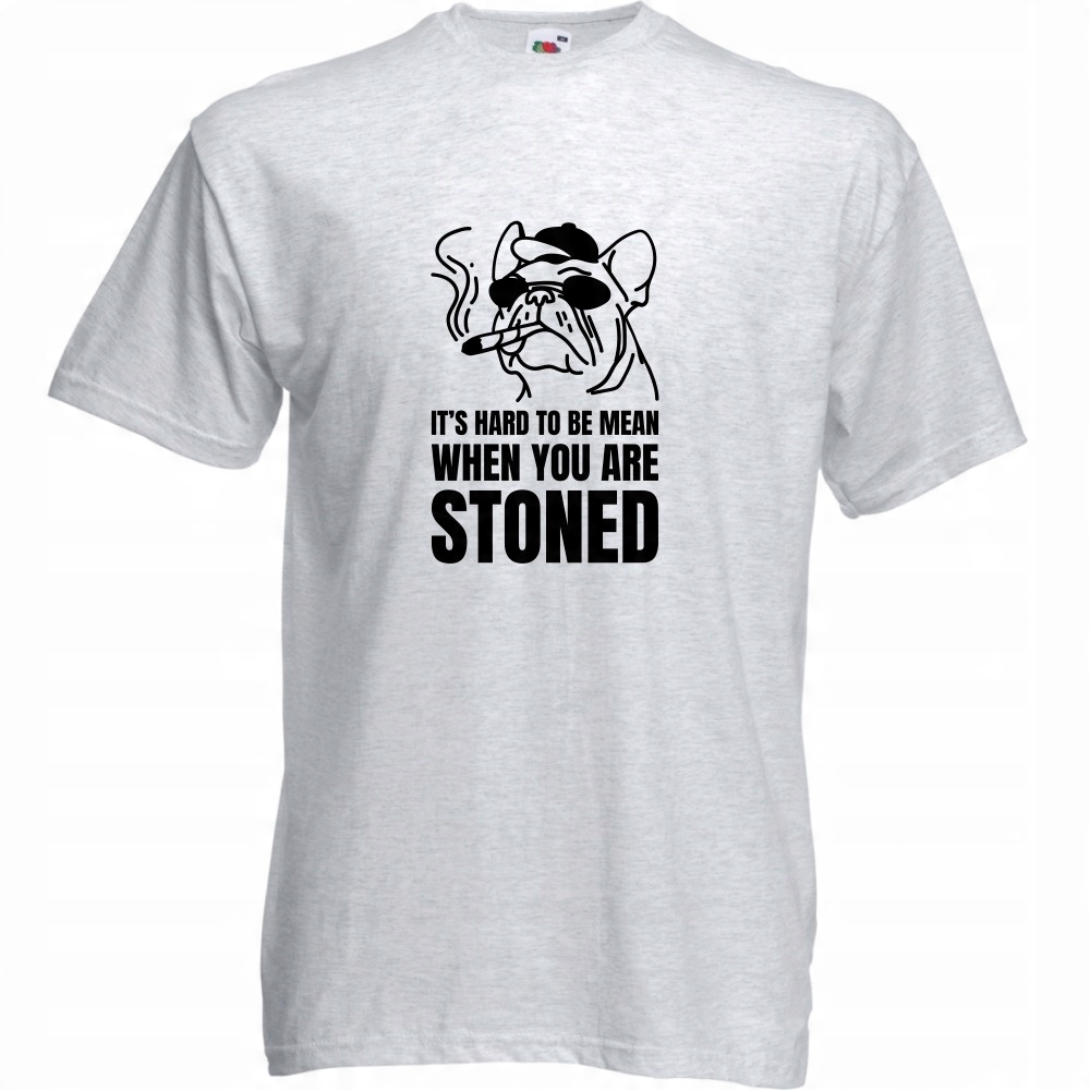 

Koszulka when u are stoned pies 420 L ash szara