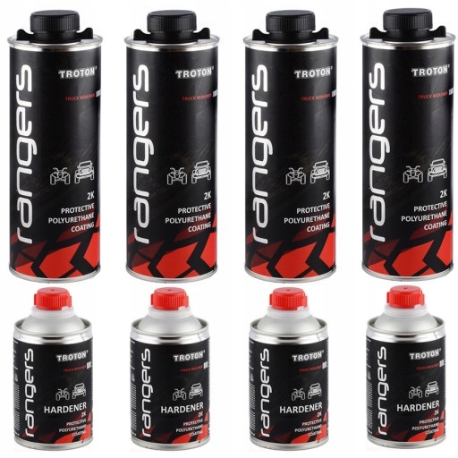 4 x Troton Rangers 2K polyuretánová ochranná vrstva 3:1 čierna 1 kg