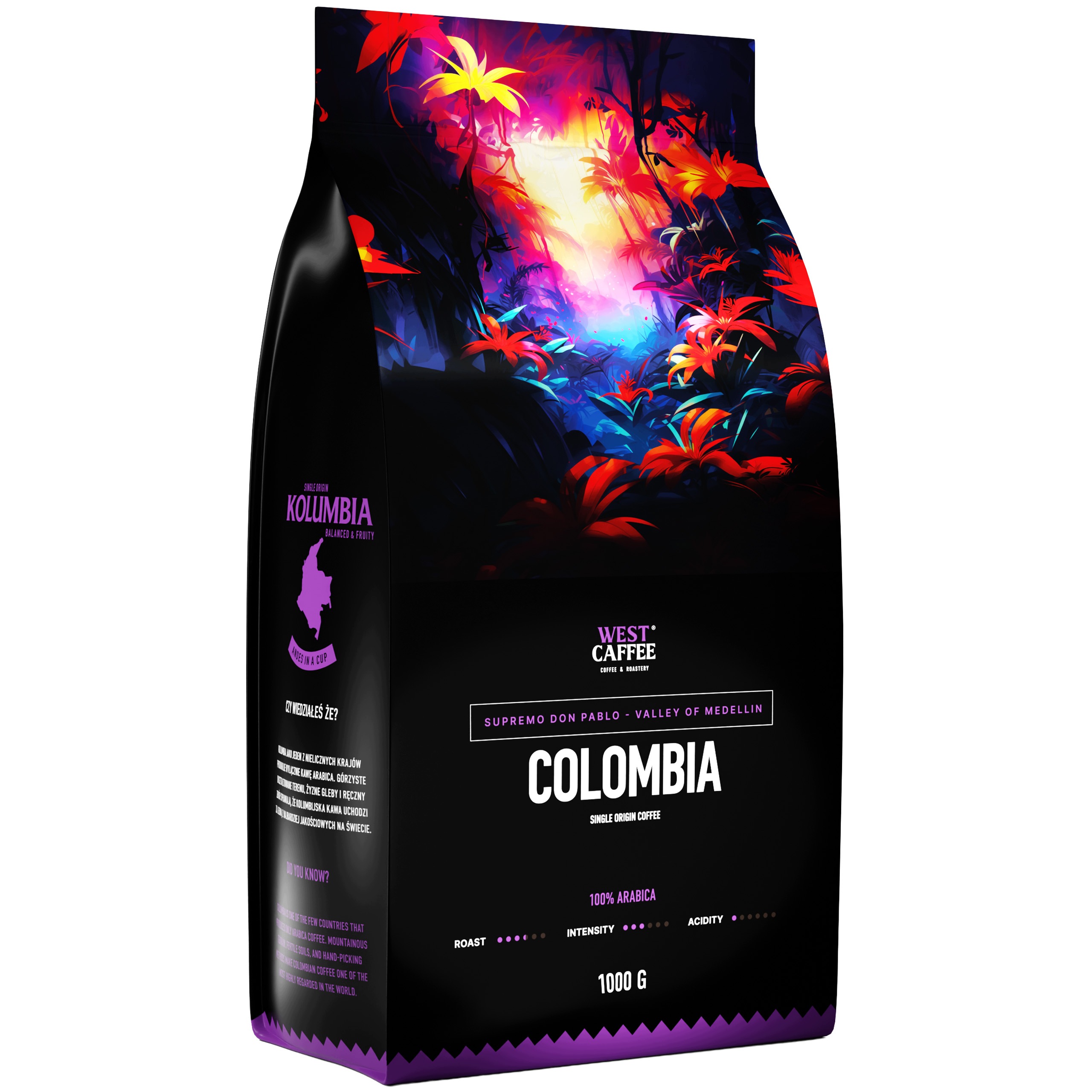 Kawa Ziarnista Kolumbia Świeżo Palona Supremo don Pablo 100% Arabica