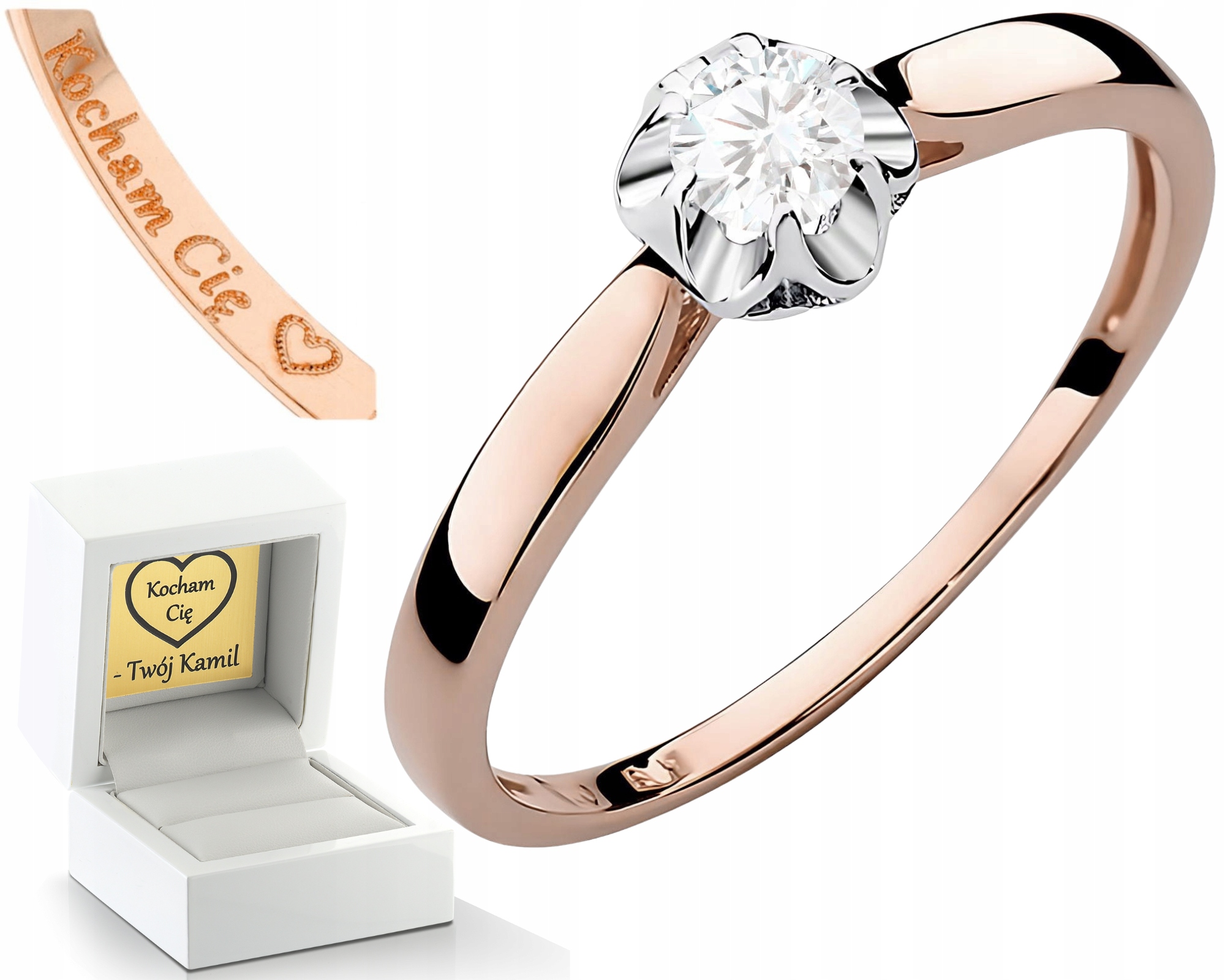 Moderní Prstýnek S Diamantem Lab-grown Zlato Ryzosti 585