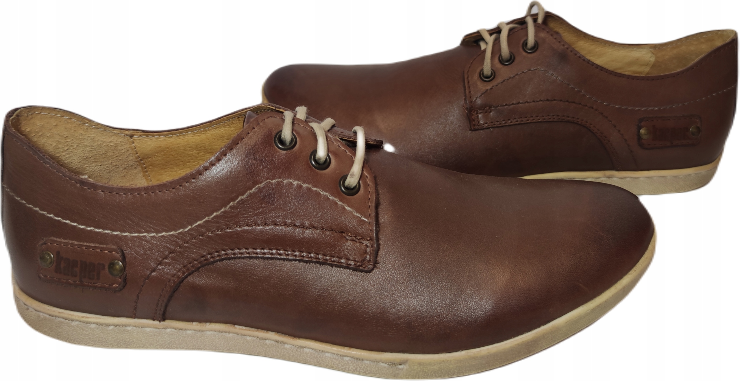 Pohodlné pánské polobotky Kacper 1-4409 Bronz vel. 44 šněrovací