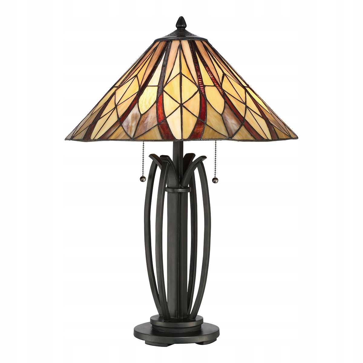 Stolová lampa Tiffany vitrážová 2xE27 60W hnedá Quoizel