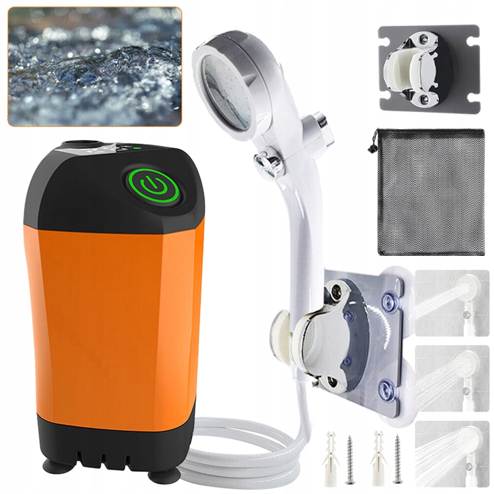 Přenosná Turistická Kempingová Sprcha Usb S Pumpou, Voděodolná S LCD
