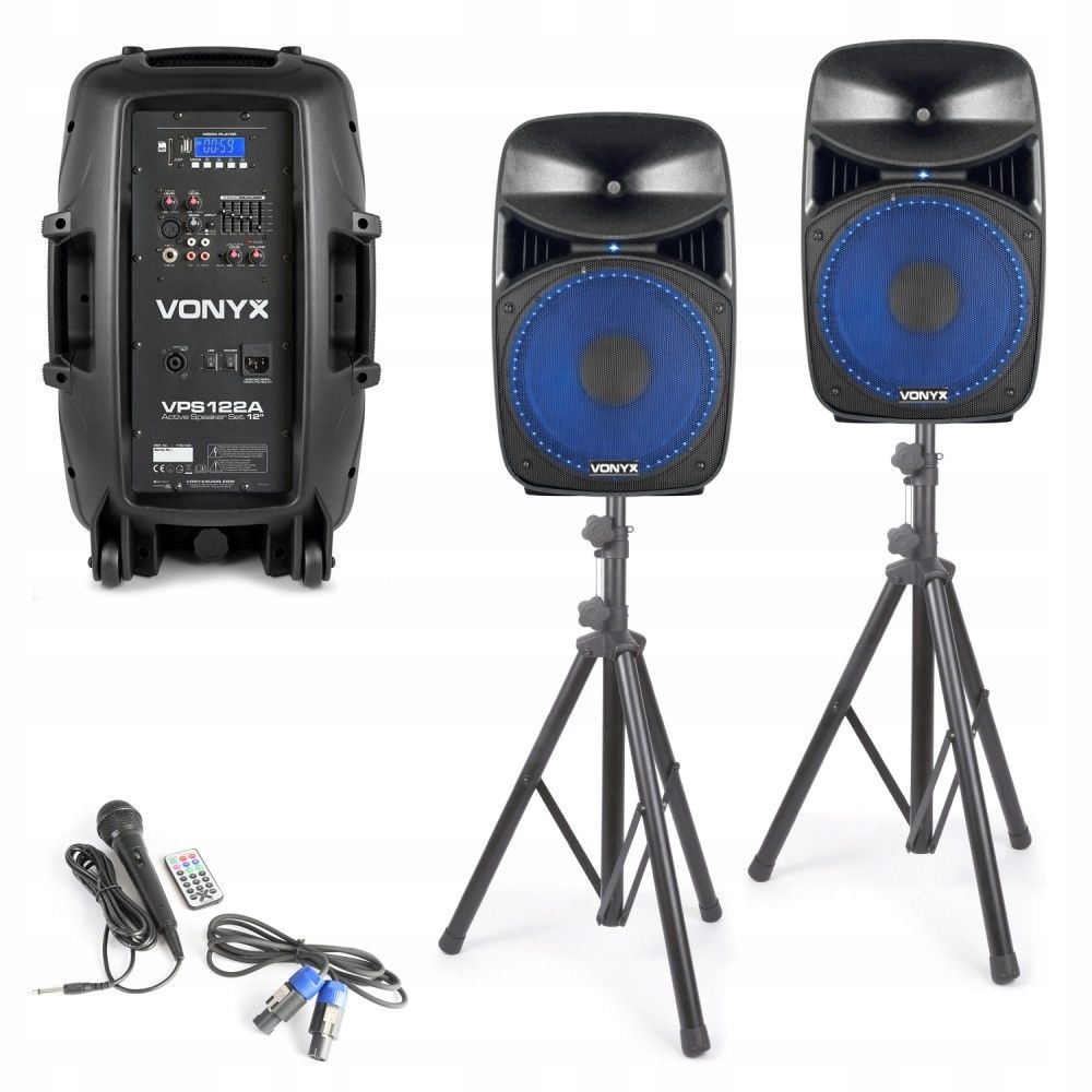 2 kolumny AKTYWNA+PASYWNA 800W+OKABLOWANIE+STATYWY Moc znamionowa RMS 400 W