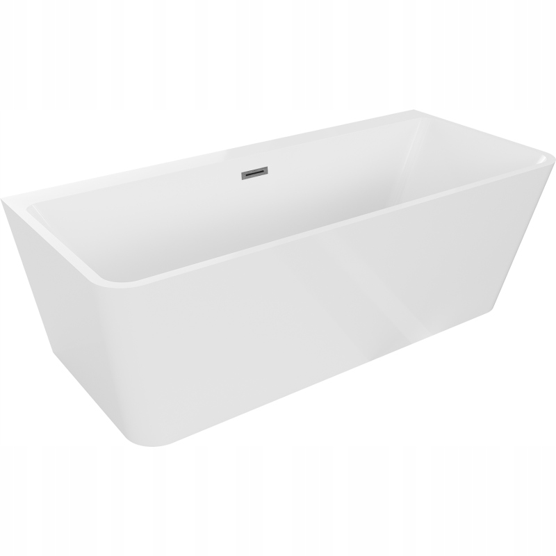 Mexen Volta volně stojící vana přístěnná 170 x 75 cm, bílá, přepad gun gray