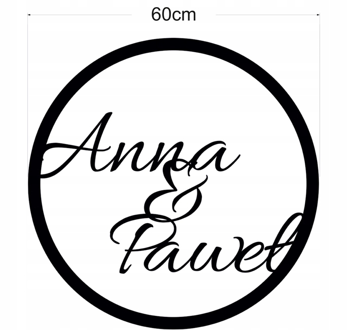 Obręcz ozdobna 1-koło srebrne Imiona 60cm IGS3 Kod producenta DL73