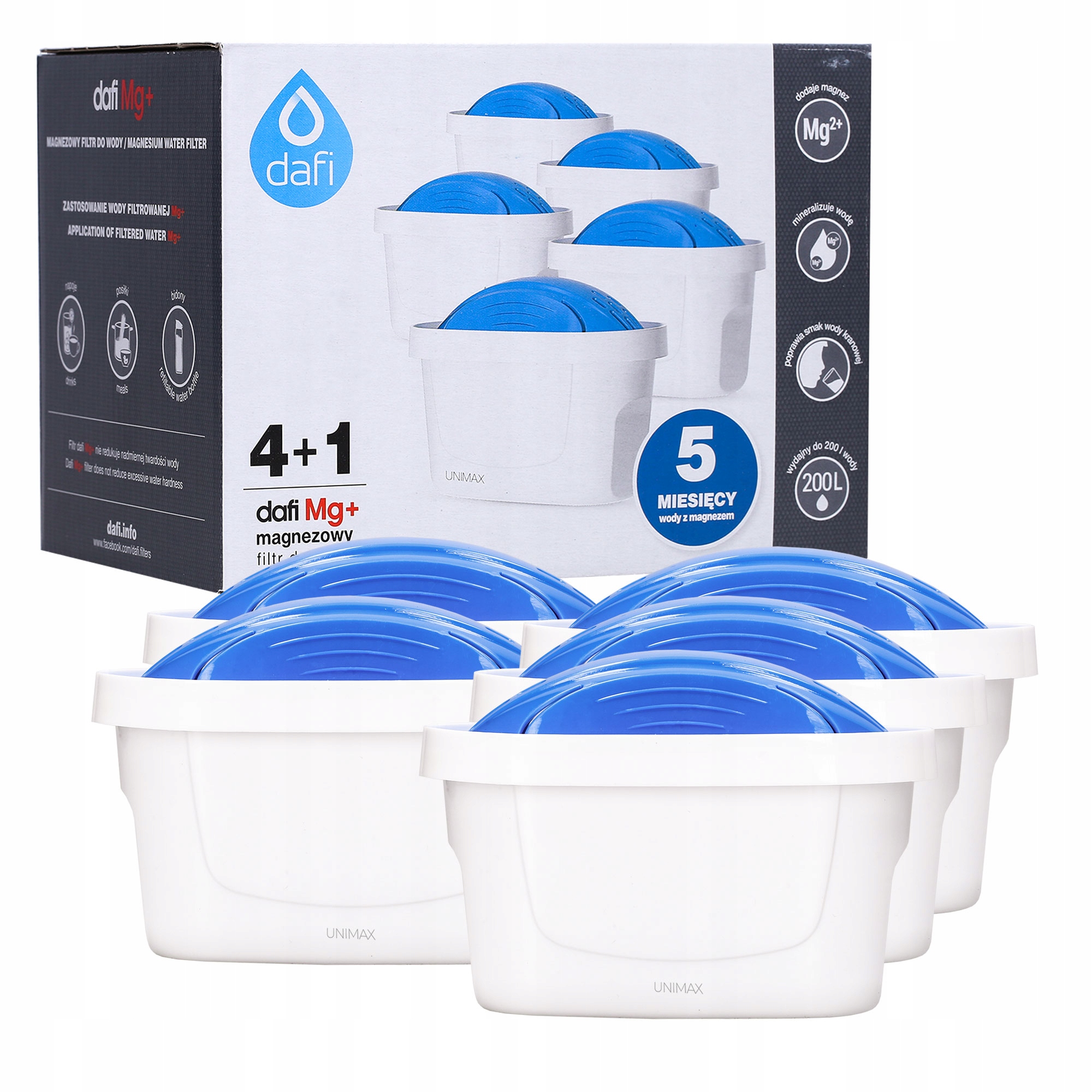 5 vodný filter Dafi Unimax s horčíkom MG+ pre filtračnú kanvicu Brita Dafi