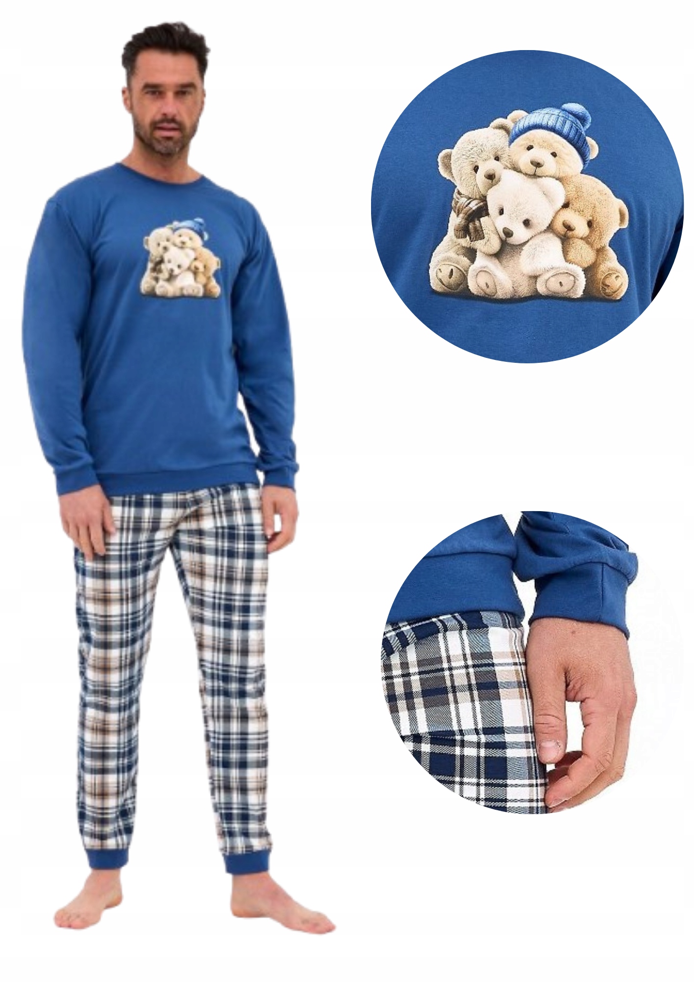Cornette 115/292 Bears pánské pyžamo jeans S