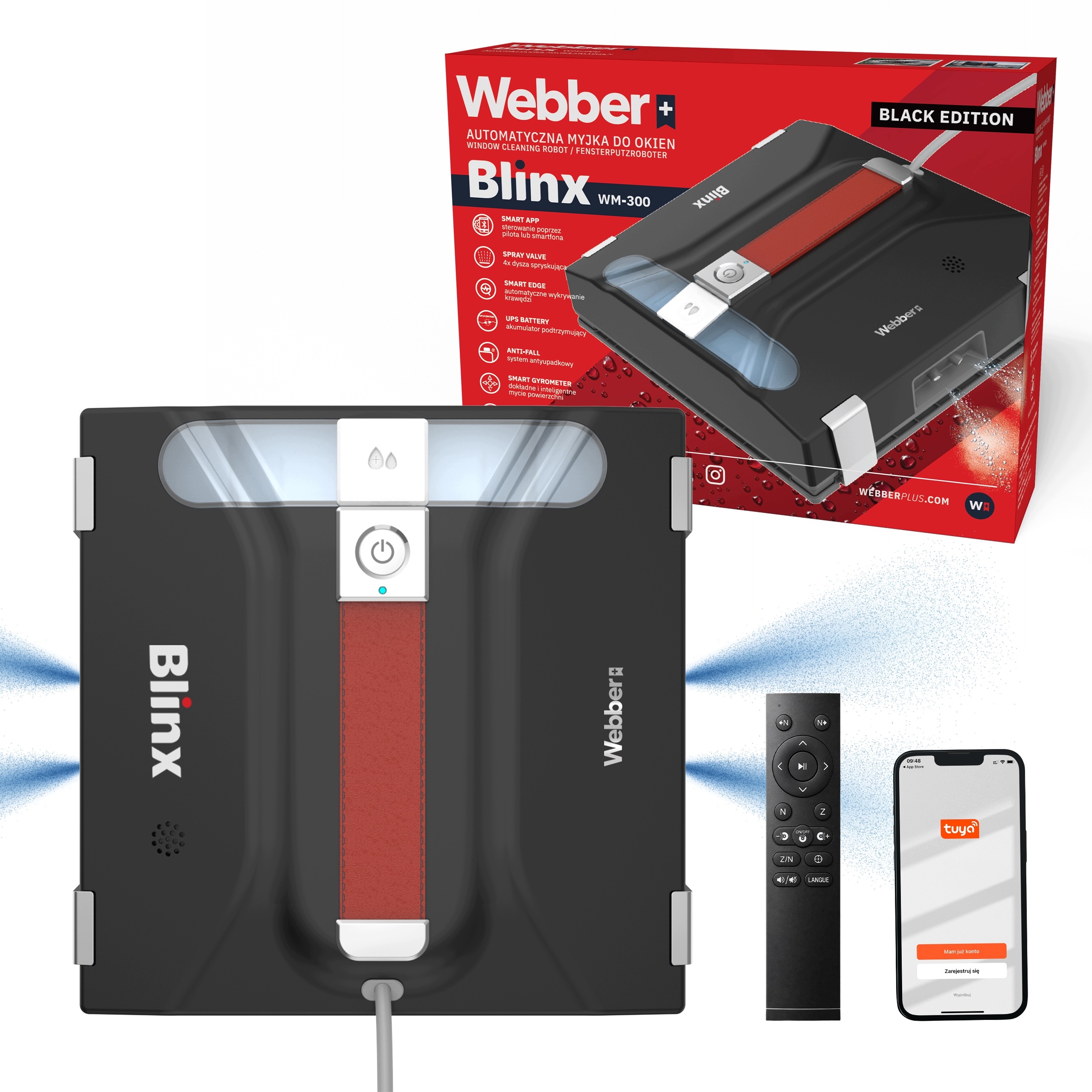 Robot Na Mytí Oken Zrcadel Automatický Čistič 3300PA Webber WM-300