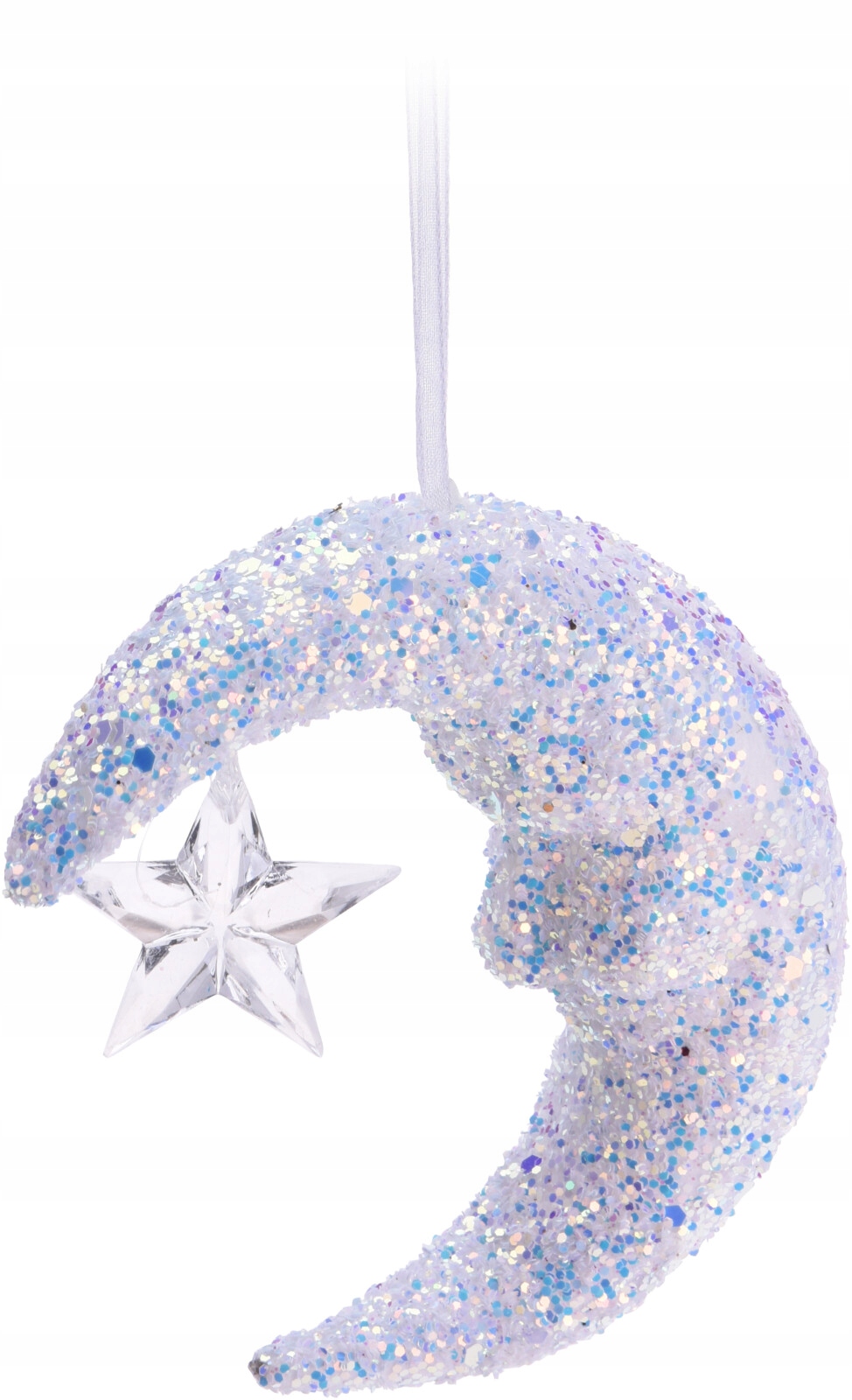 

Mieniący się księżyc Zawieszka na choinkę Biały