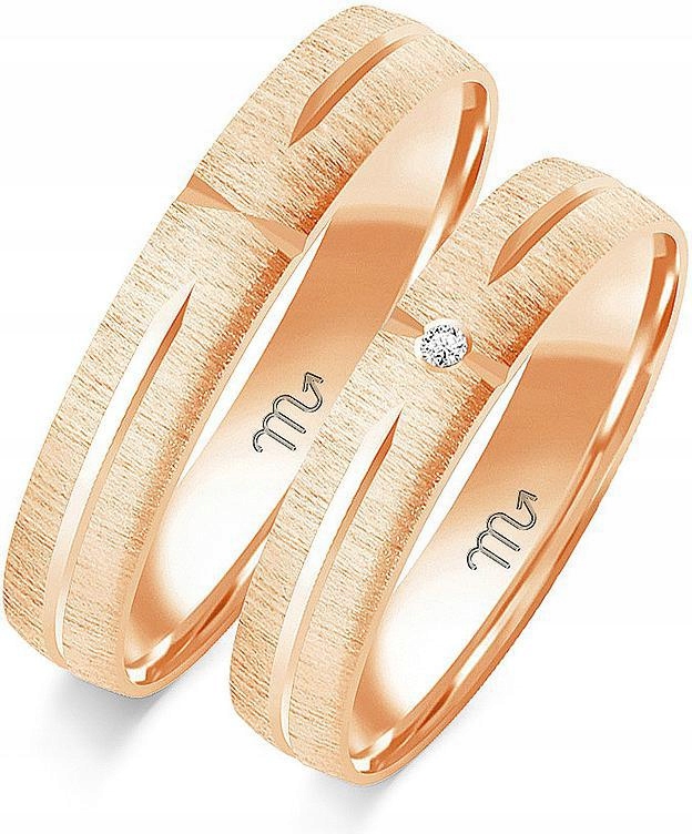 Zlaté snubní prsteny pro svatební pár, rok 585, 17 18 19, jedinečná kolekce svatba