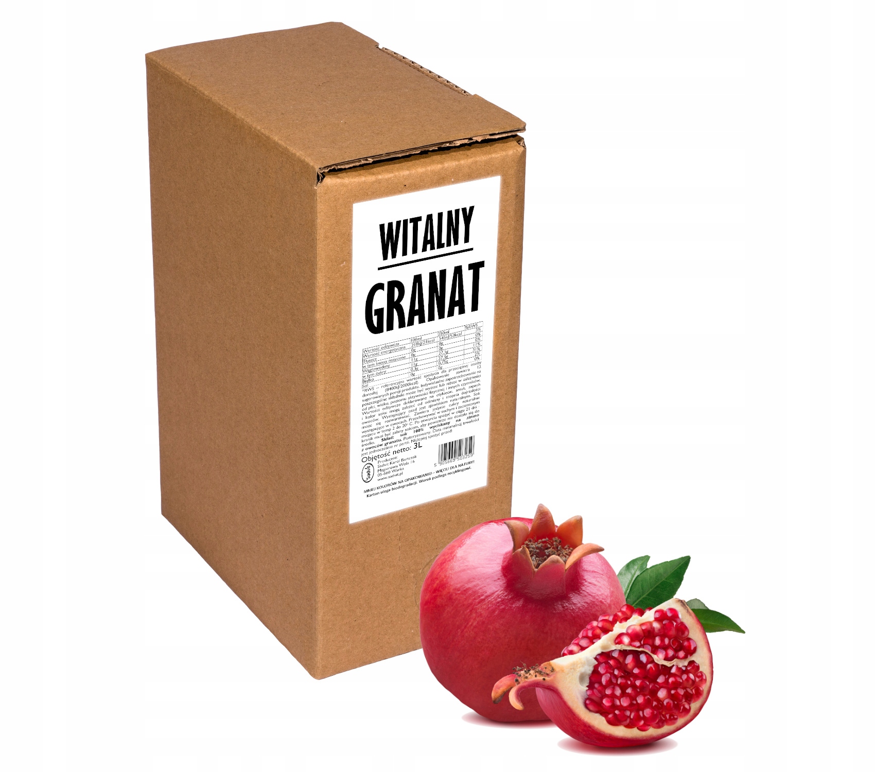 Levně Granátová šťáva 100% přírodní lisovaná 3L