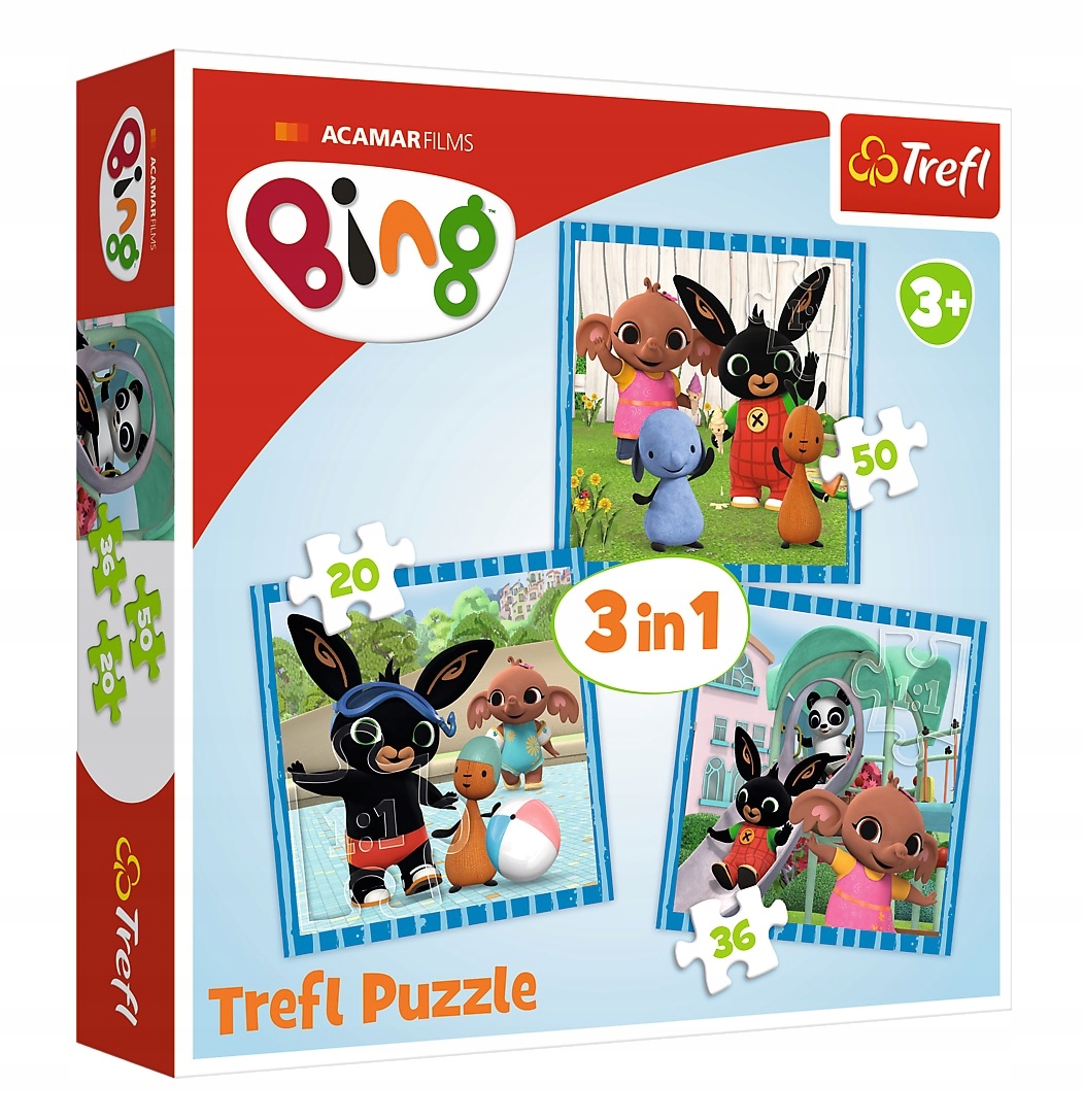 

Puzzle 3w1 Bing Zabawy z przyjaciółmi Trefl 34851