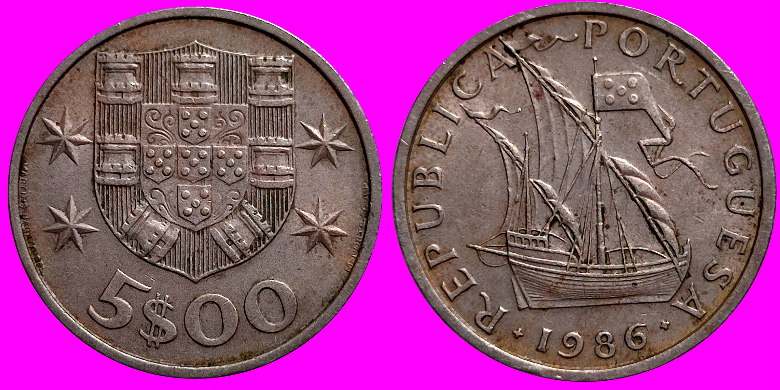 Portugalia 5 eskudo 1986 r L116