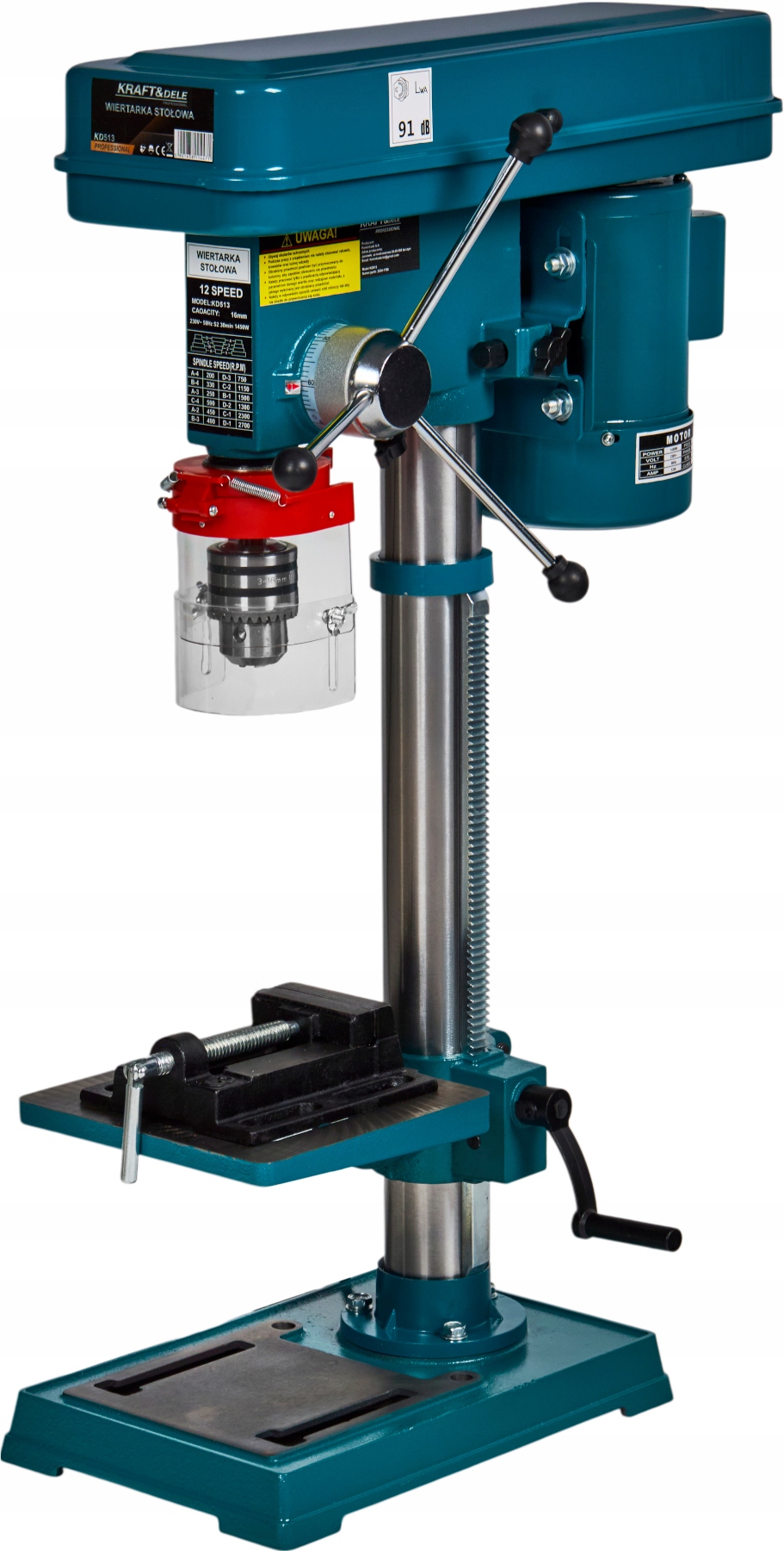 Wiertarka Stołowa Kolumnowa Indukcyjna Słupowa 1450W Imadło Kraft KD513