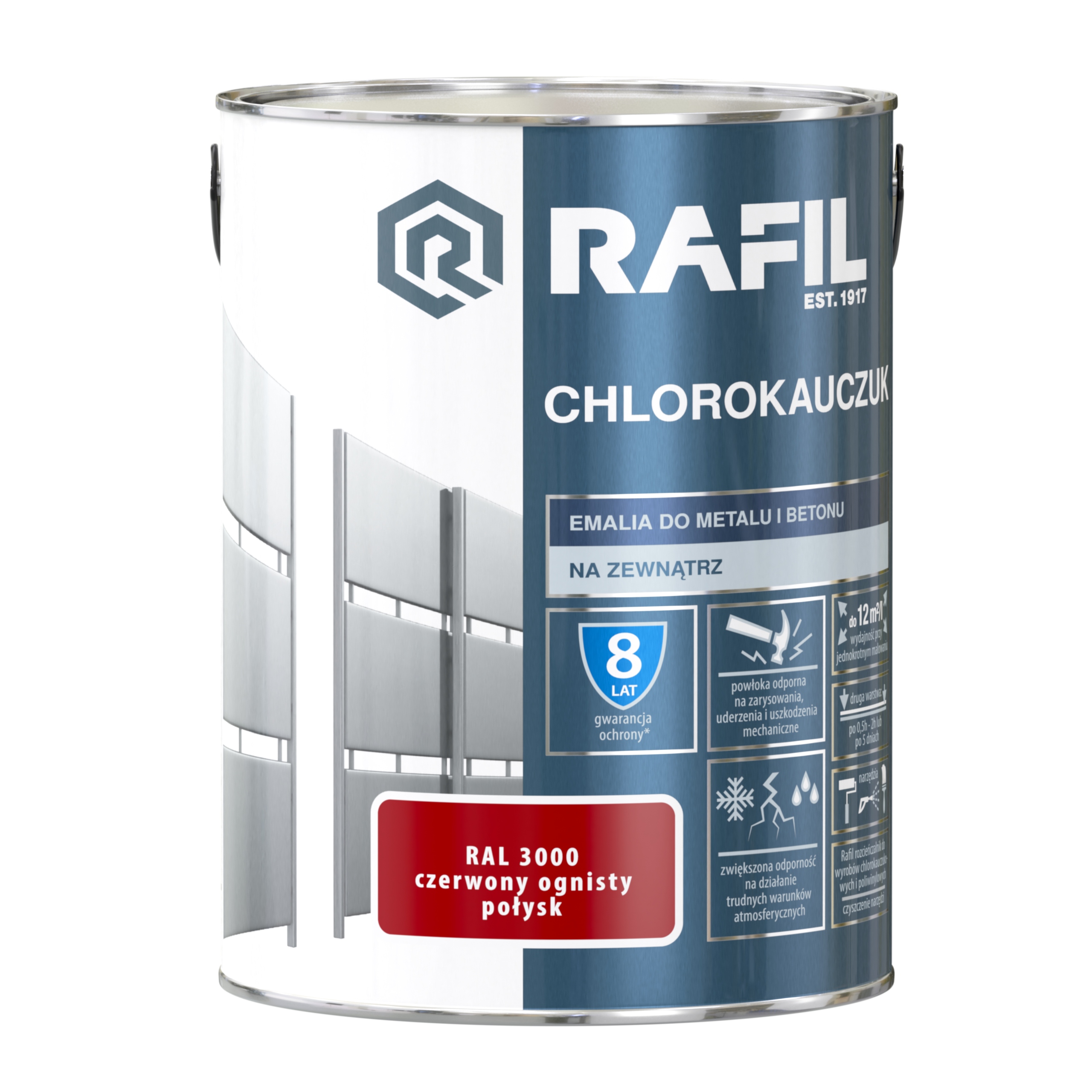 

Rafil Emalia Chlorokauczukowa 5L Czerwony Ral 3000