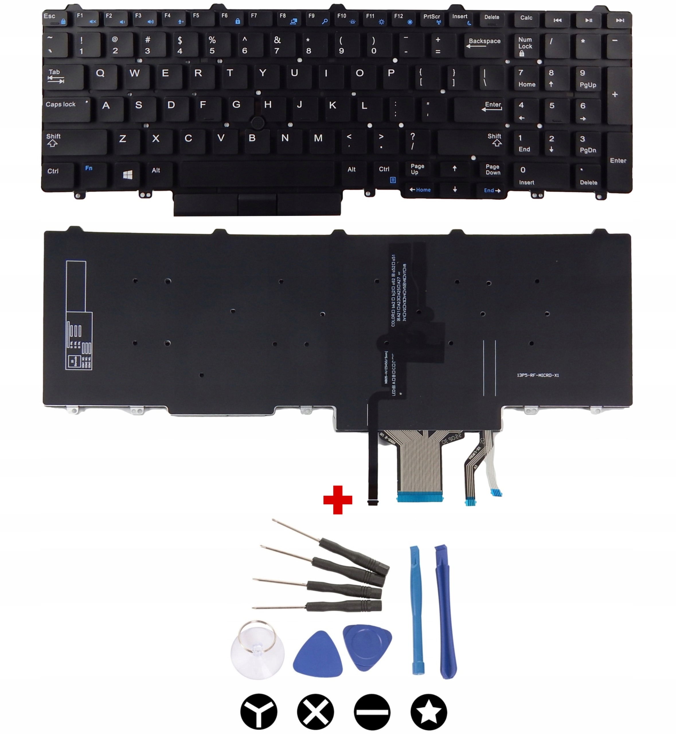 Klávesnica pre notebook Dell E5550 E5570 E5580 E5590 E5591 M7510 M7710 Led Pl