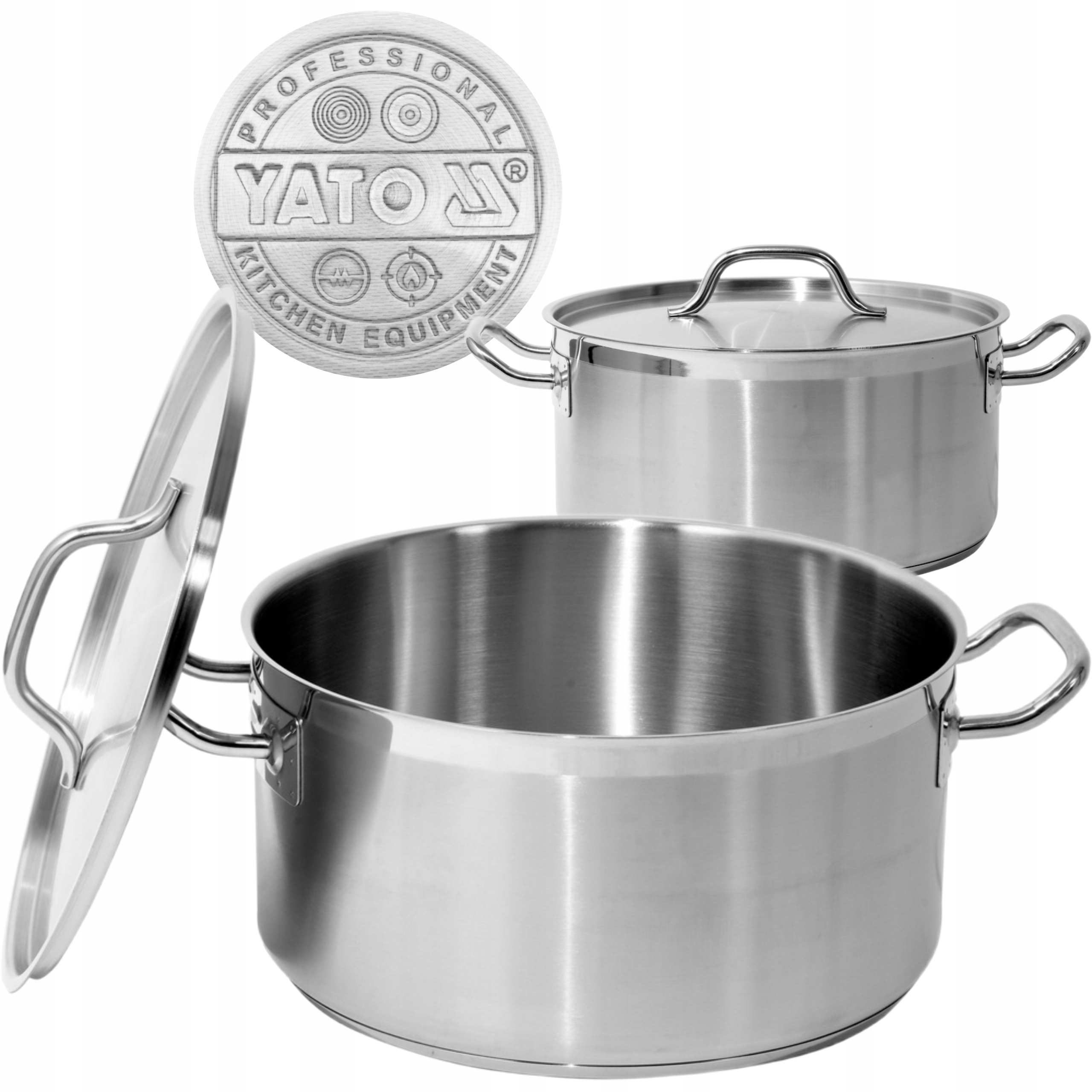 Yato Gastro Hrniec Nízky S Pokrievkou Nerezová Oceľ 32X16CM 12,9L YG-00043