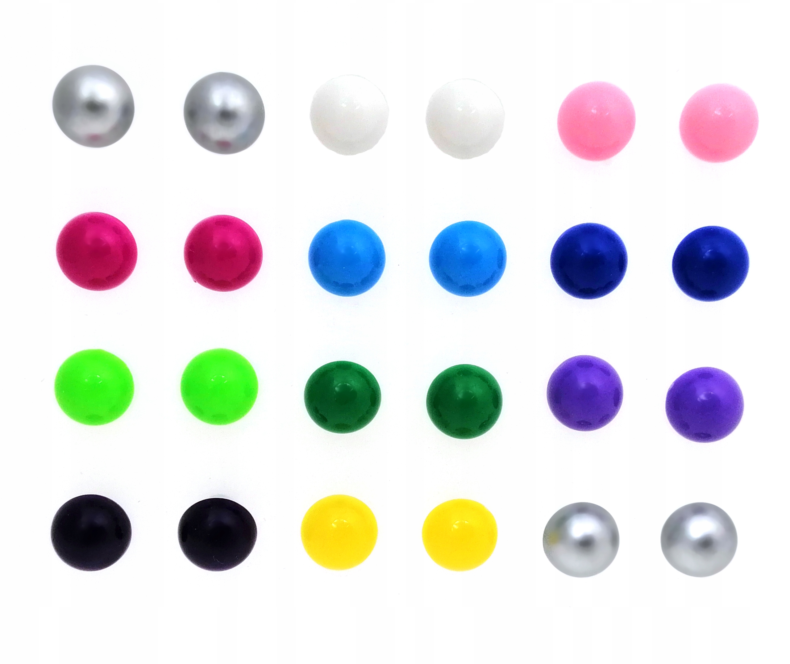 

KH012 Kolczyki półkule 10 mm zestaw 12 par hurt