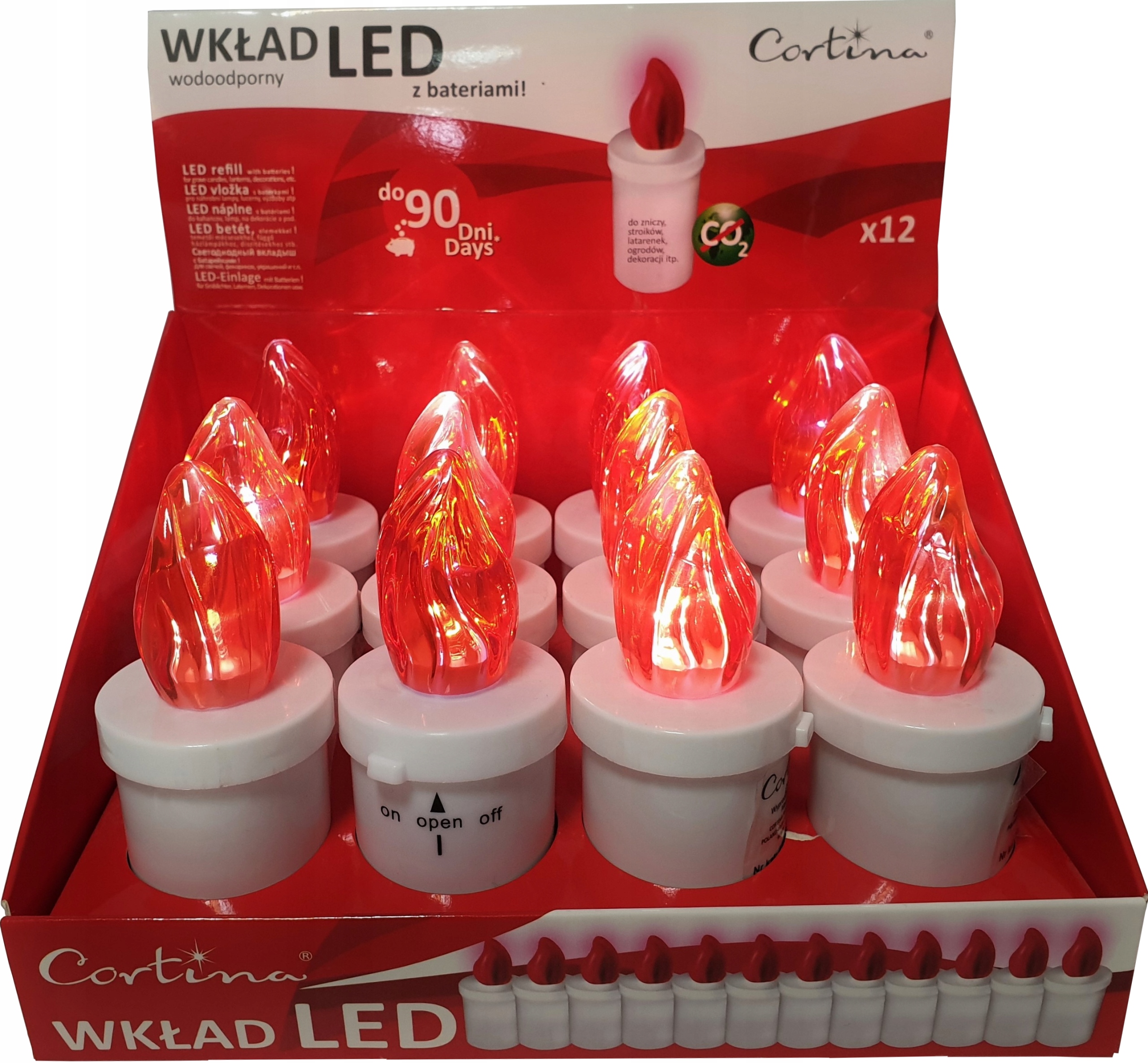 

Znicz elektryczny Grób Led Czerwony 12SZT
