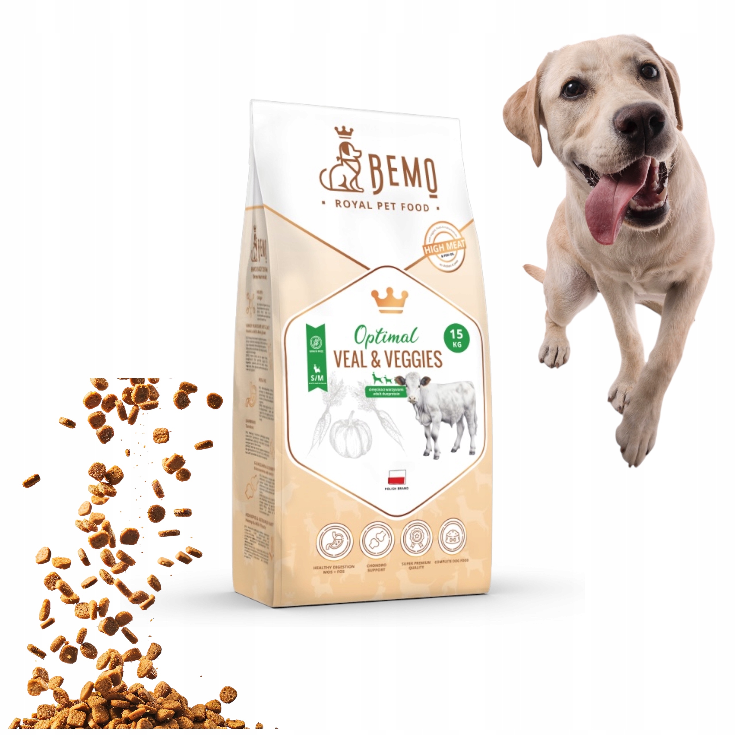 Krmivo pro psy Bemo Optimal Veal M/L 15 kg s telecím masem a zeleninou
