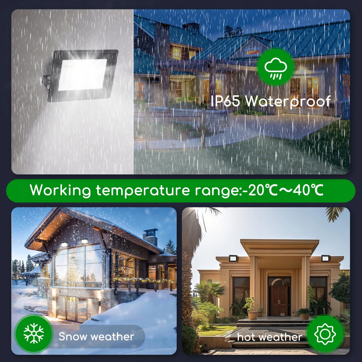 AIGOSTAR LED Reflektor 30W 2szt 4000K IP65 Ogród/Garaż — miniatura 4