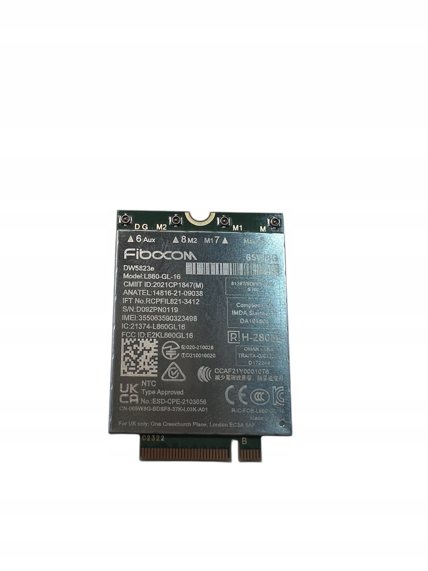 Modem WWAN FIBOCOM LTE 4G DW5823e MODEL L860-GL-16 65W8G DELL 5440 5540