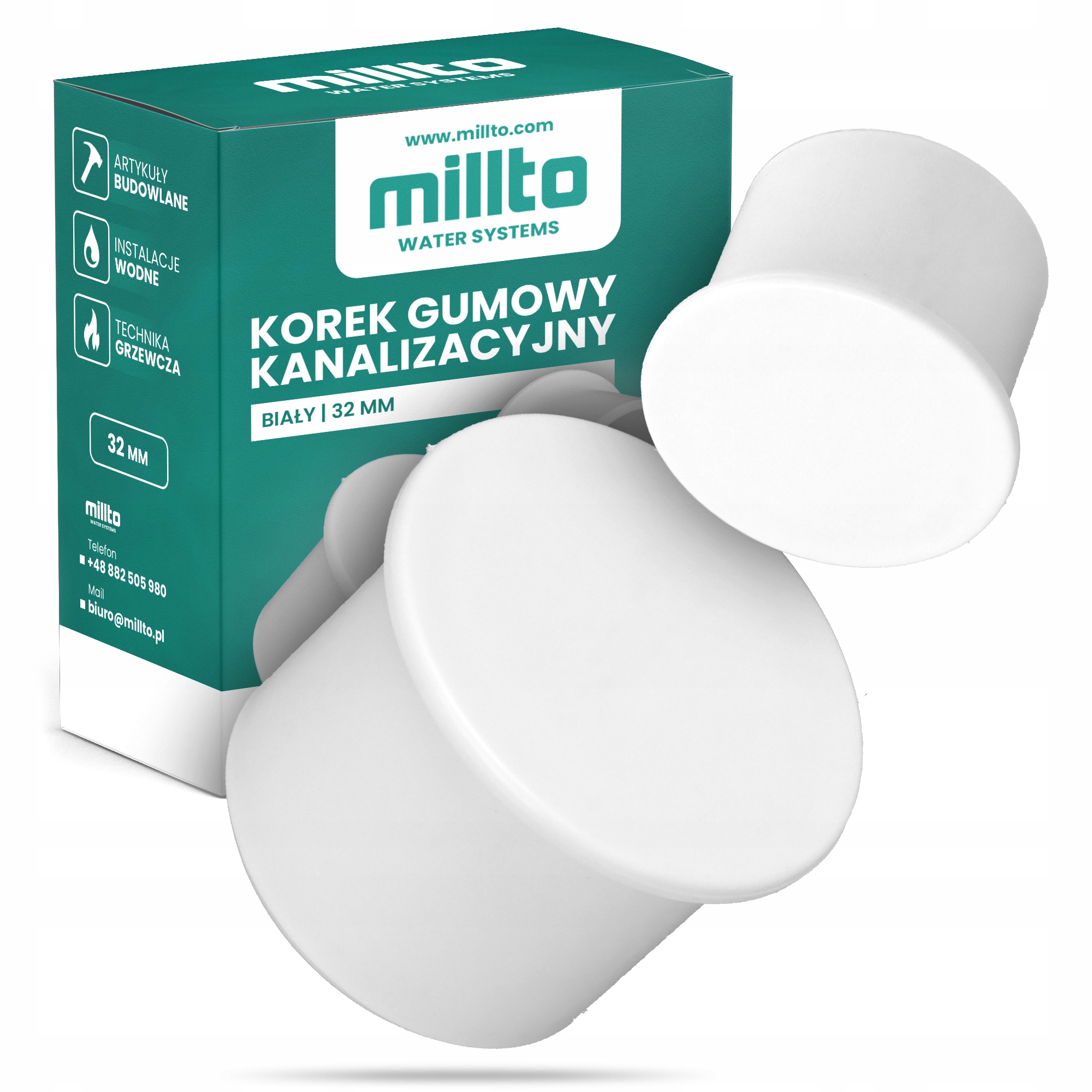 

Korek kanalizacyjny 32 biały zaślepka zamknięcie