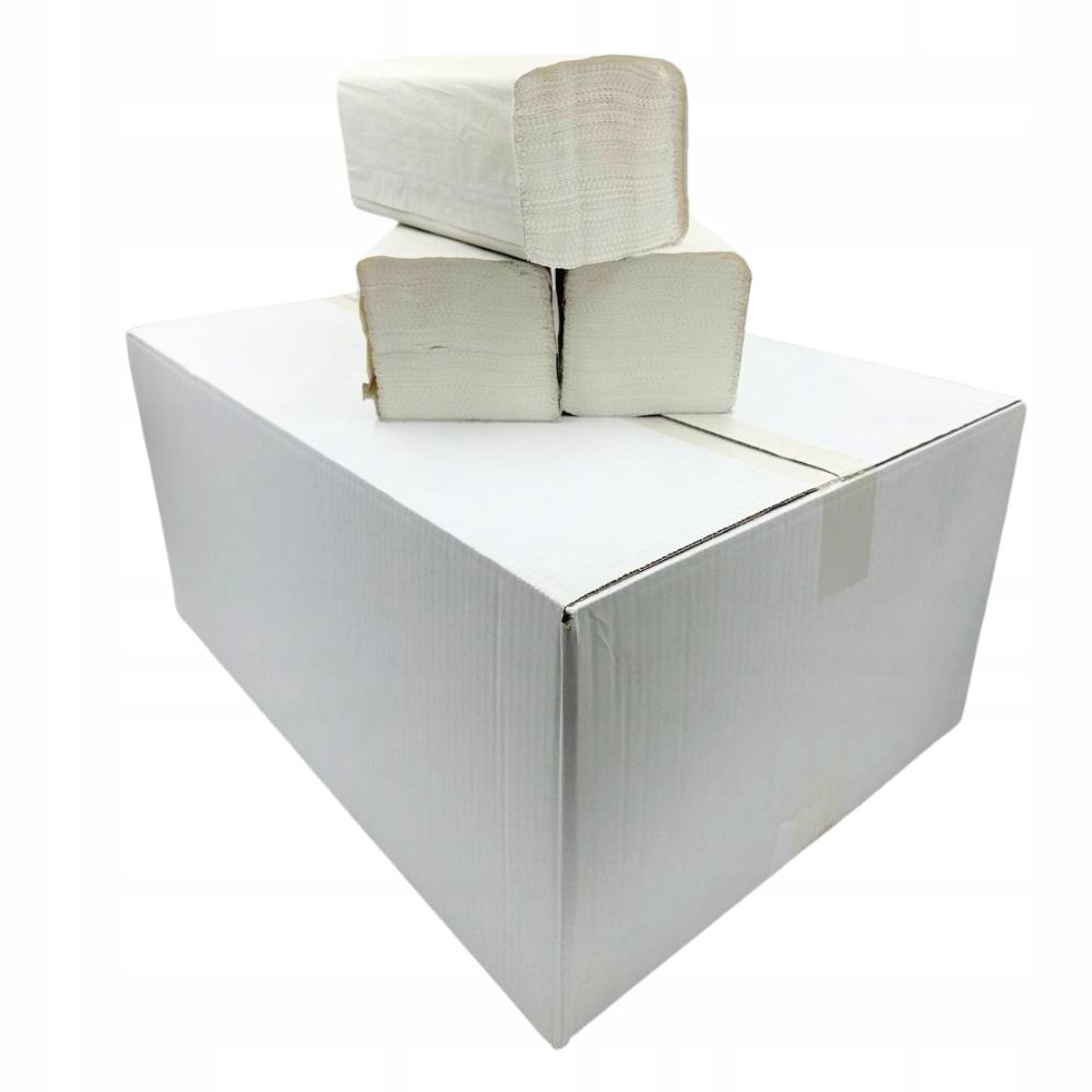 Levně Papírové ručníky Zz skládací na jedno použití bílé, silná celulóza, karton, 2 v 1