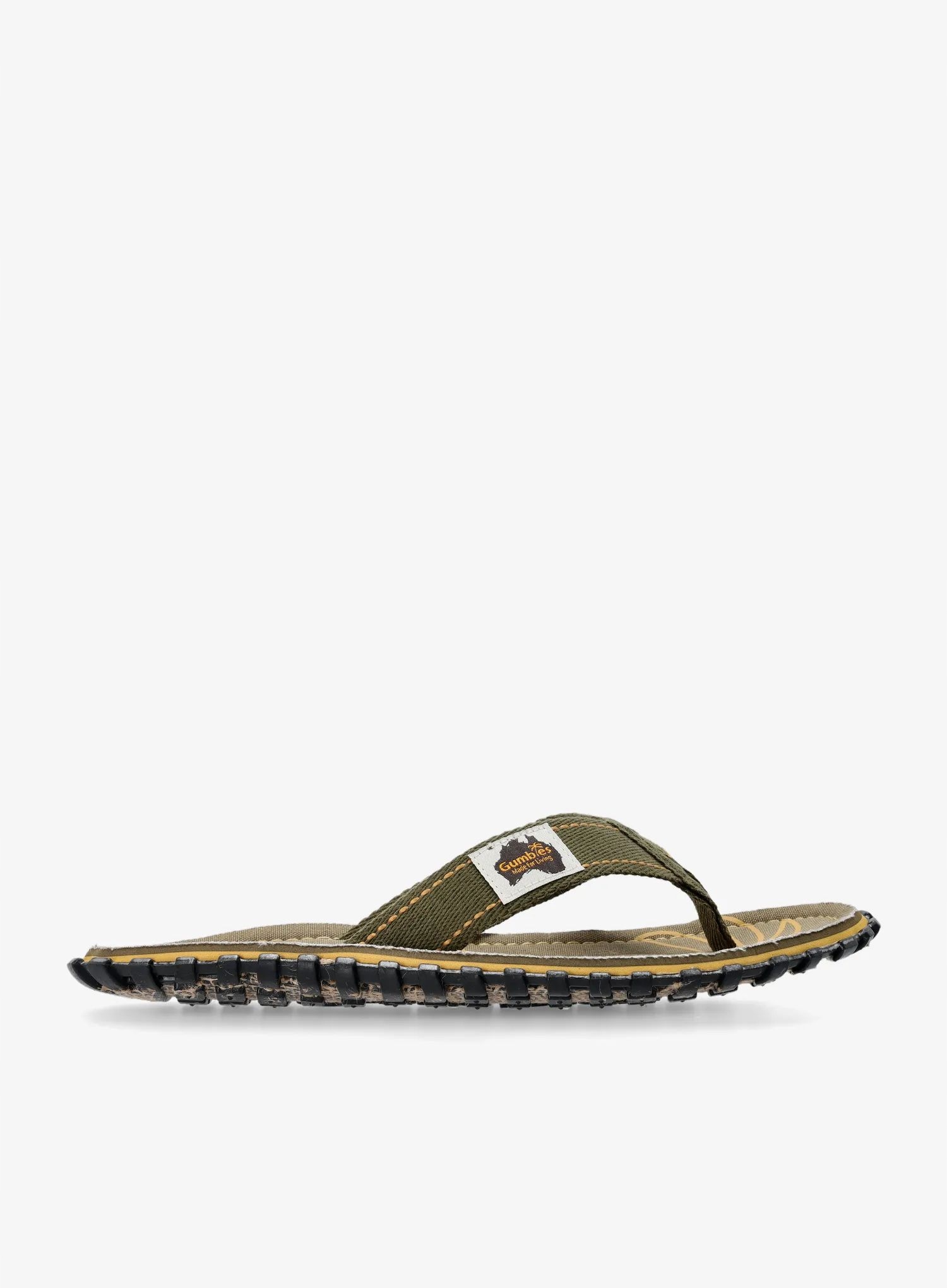 Japonki Gumbies Islander Flip-Flops palm leaf khaki 45