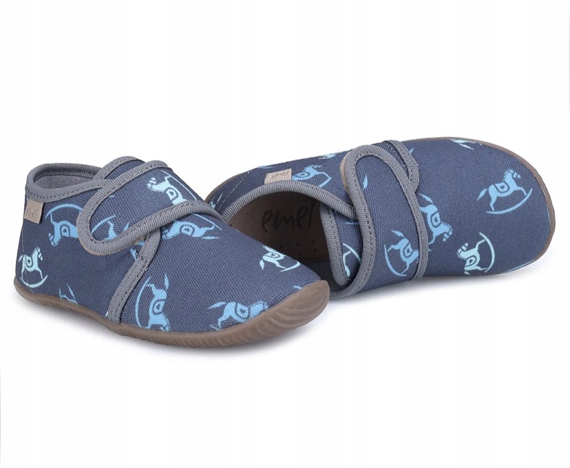 Kapcie Emel Ek 5000B-6 Na Rzepy Dla Chłopca Barefoot Roz 25