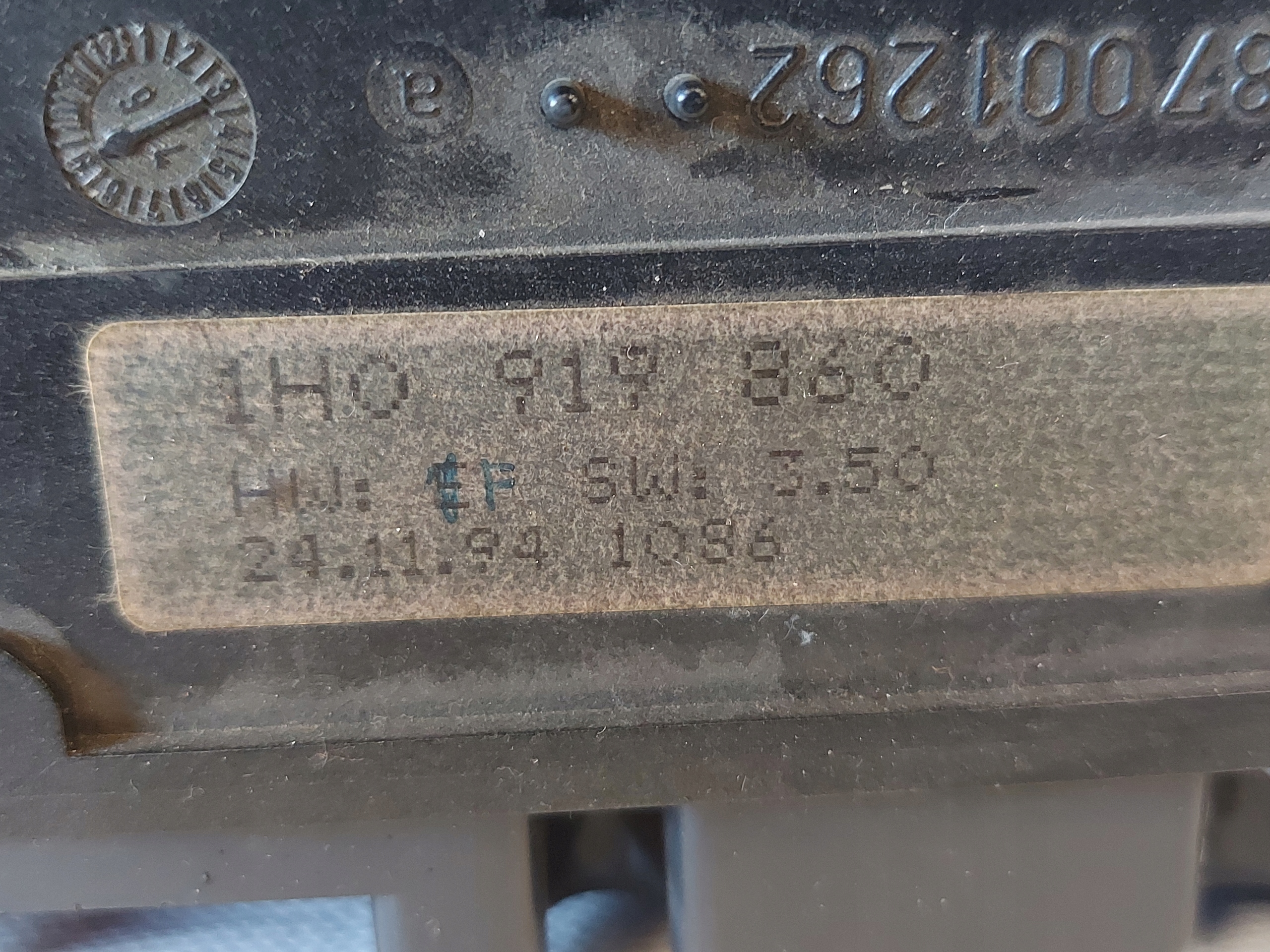 dials clock GOLF III 1.8 B 1H0919860