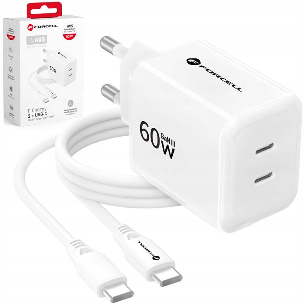 Szybka Ładowarka Sieciowa 60W Usb-c +Kabel do Samsung Galaxy S26 Ultra /S25