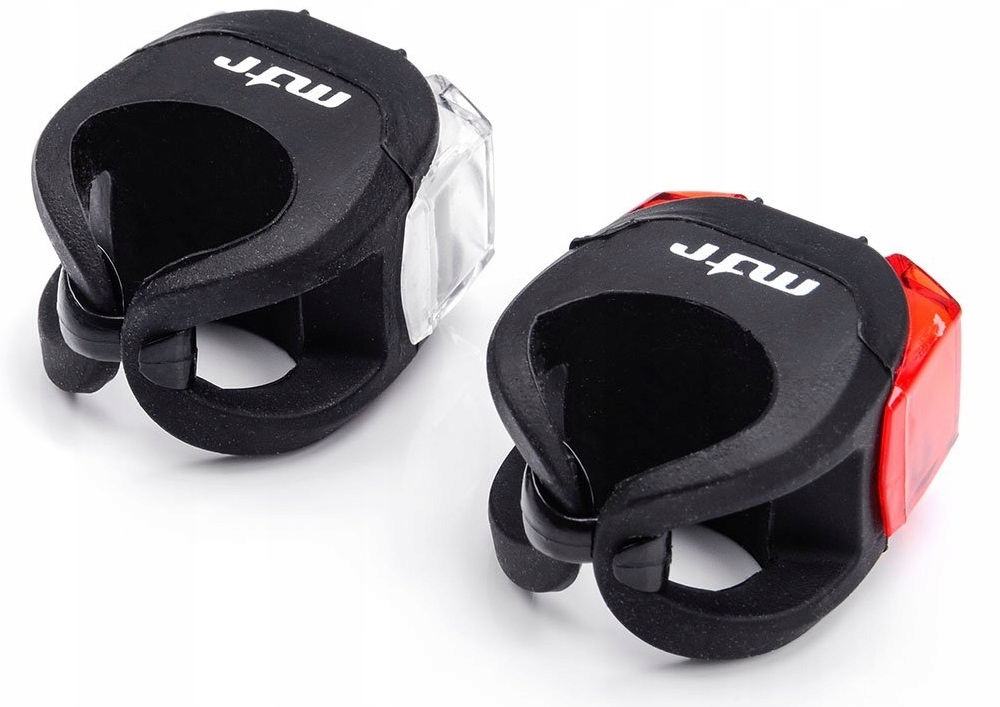 ZESTAW LAMPEK ŚWIATEŁKA LAMPKI DO ROWERU PRZÓD TYŁ Kolor dominujący czarny