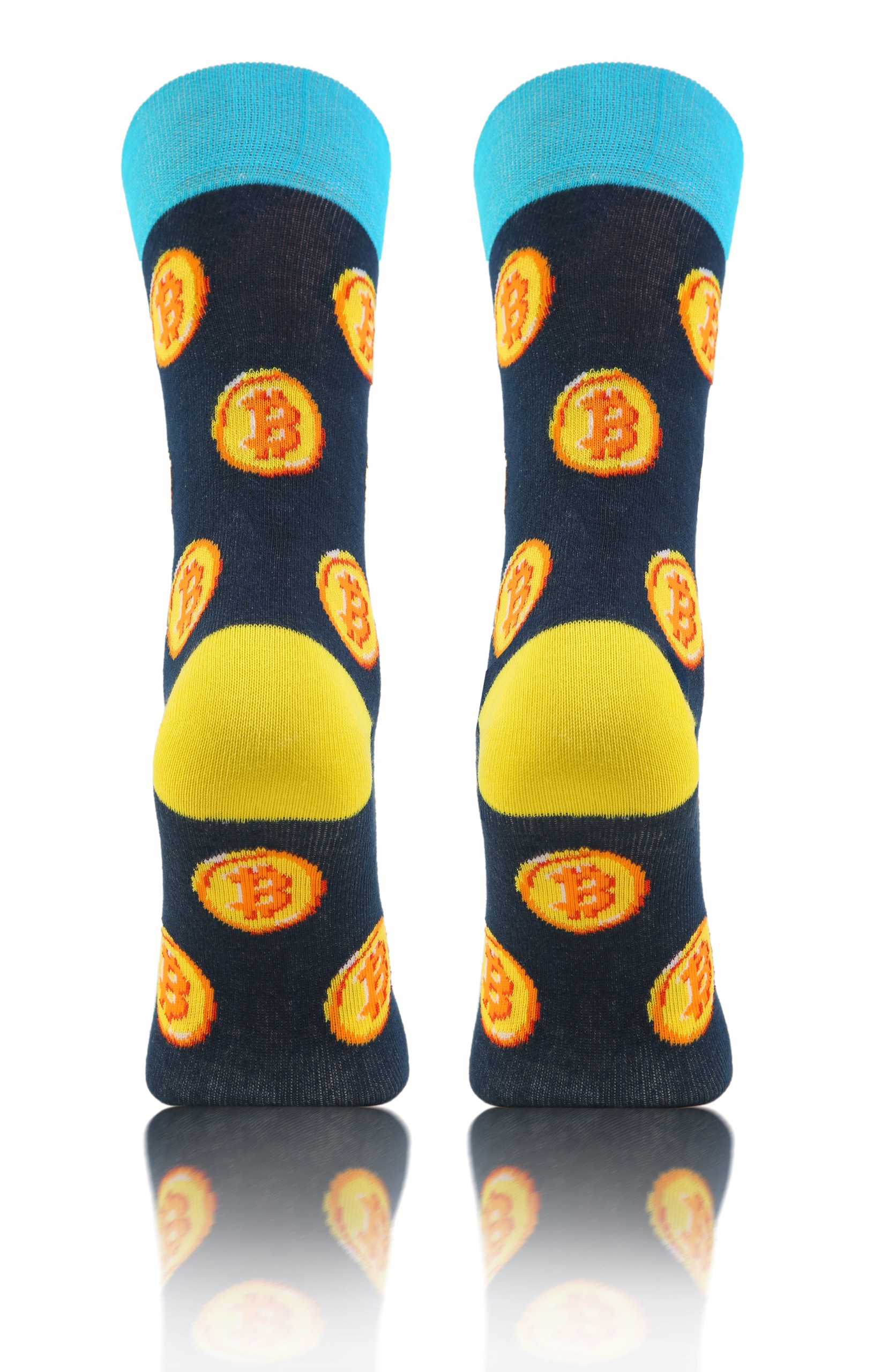 KOLOROWE SKARPETY W ŚMIESZNE WZORY bitcoin 39-42 Rozmiar 39-42