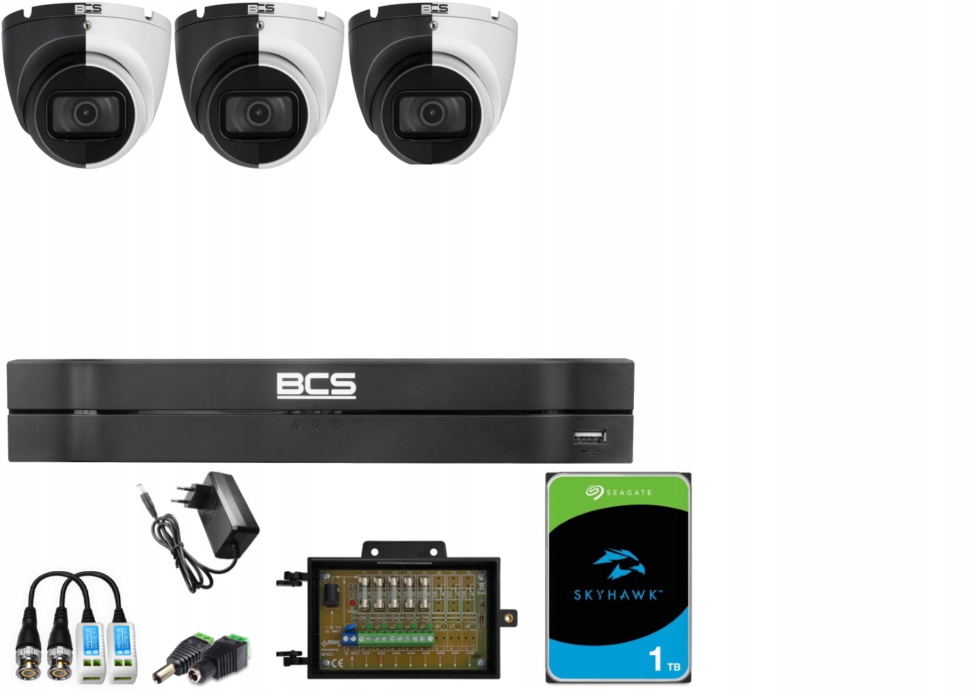 Zestaw Do Monitoringu 3 Kamer Analog BCS-EA15FSR3 Dom Sklep Firma Cctv 5Mpx