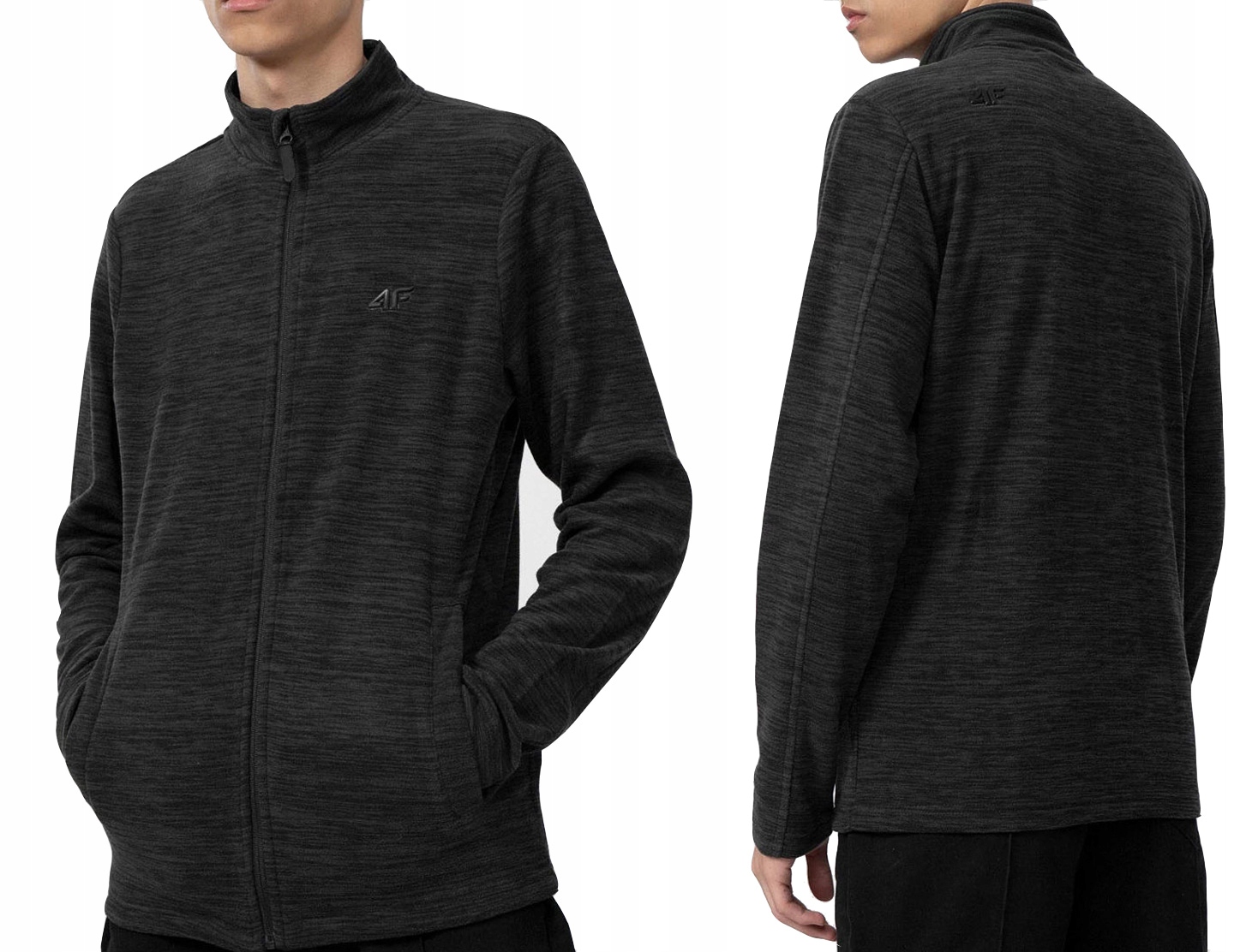 

4F Bluza Męska Polarowa Polar Rozpinany Czarny XL