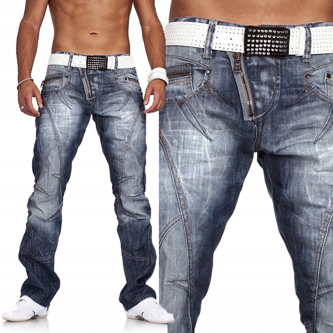 Cipo Baxx Džínové kalhoty pro muže s prošívacím zipem