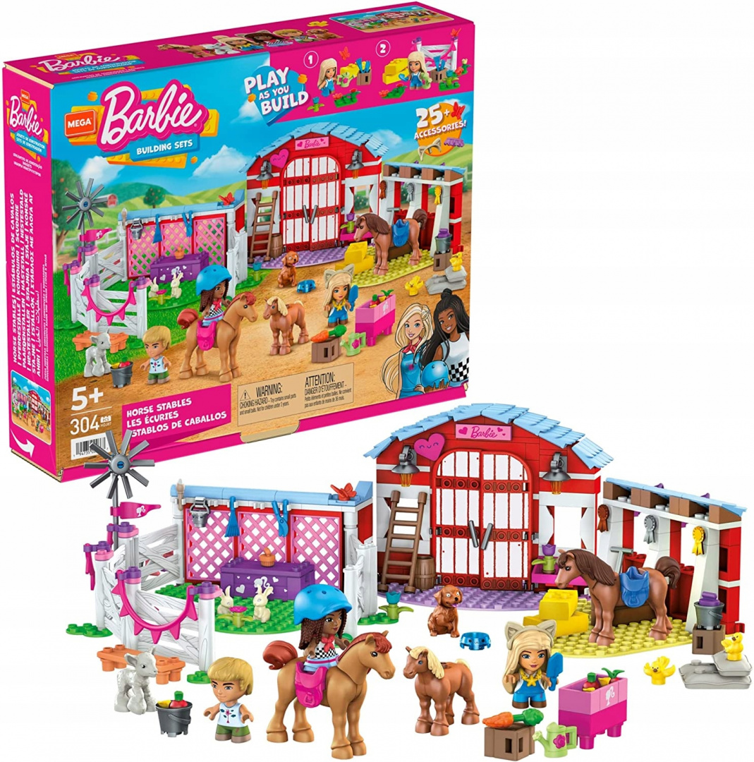 

Klocki Barbie Bloks Zestaw Stajnia Konie