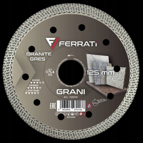 Ferrati diamantový řezací kotouč F20110 1A1R 125x22,23 mm šedý
