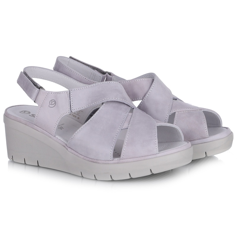 Dámské sandály Suave 710235-09 světle popelavé/šedé Kůže VEL.39