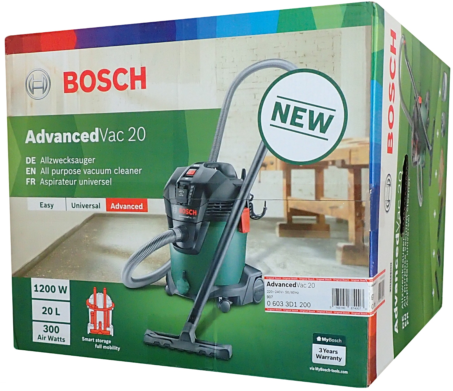 Vysavač 20 l Bosch AdvancedVac 20 1200W 06033D1200