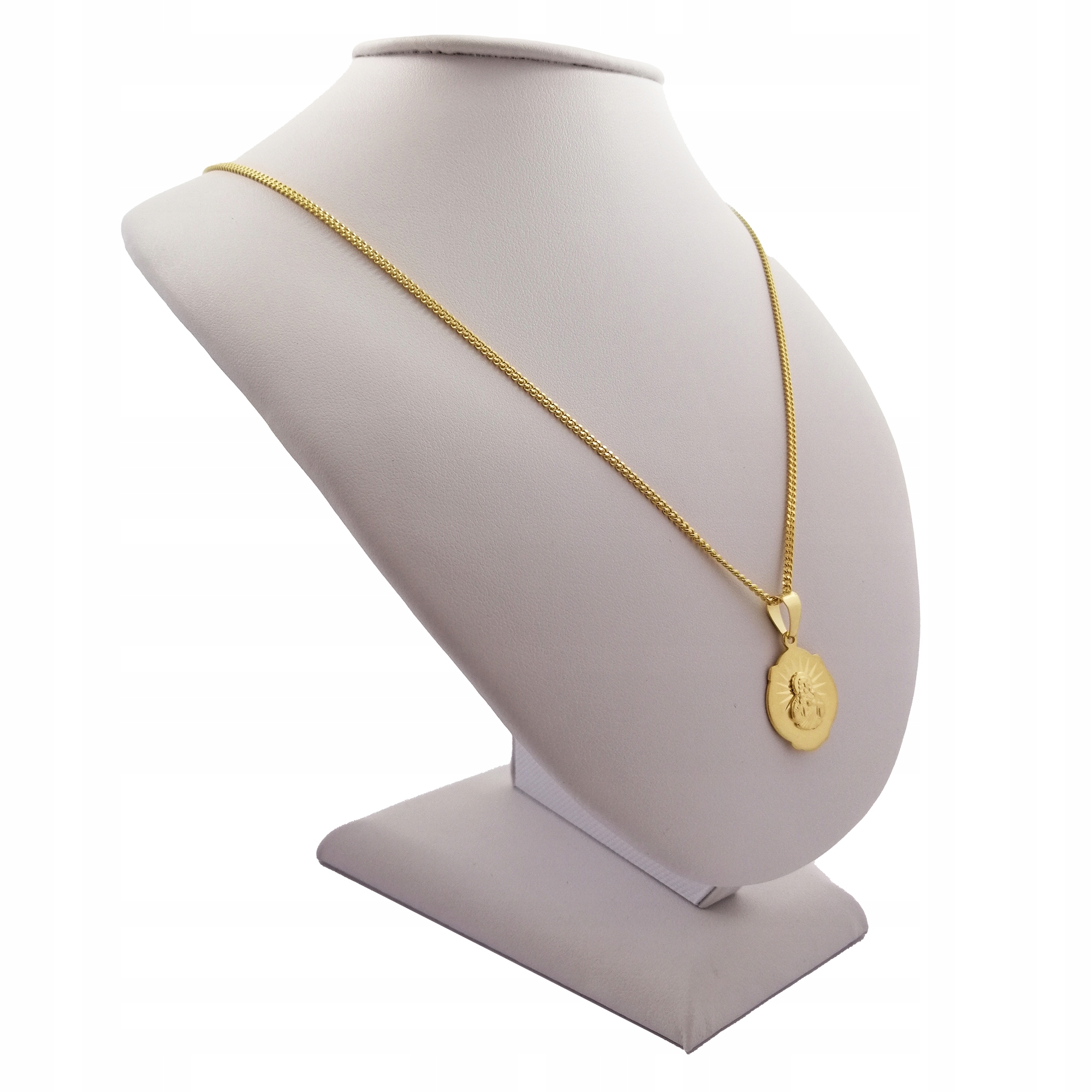 ZŁOTY ŁAŃCUSZEK KOMUNIJNY SZKAPLERZ PR. 925 GRAWER Materiał Pozłacany Srebro