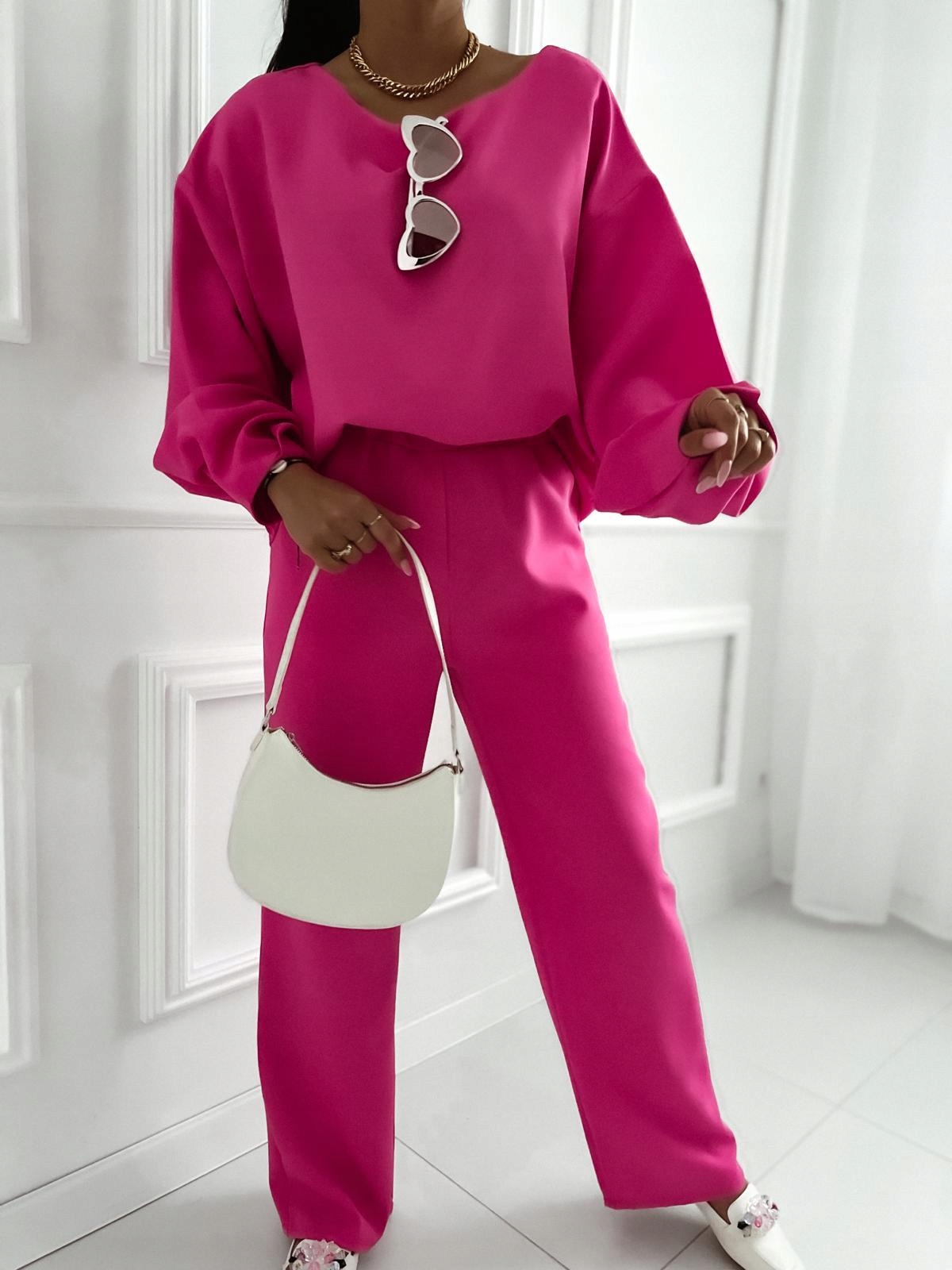 KOMPLET DAMSKI SPODNIE GARNITUR ELEGANCKI KOLORY Kolekcja WIOSNA