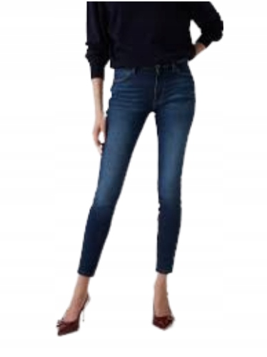 Guess Dámské Džíny Úzké Nohavice Tmavě Modré S Výšivkou W27 L29 2CH