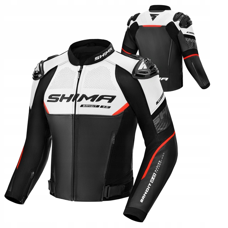 Kožená motocyklová bunda Shima Bandit 2.0 Red pánska športová Darčeky