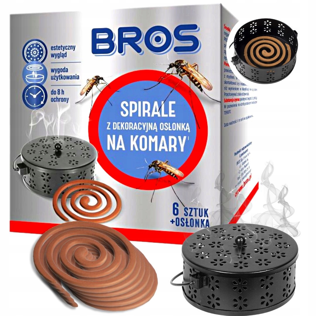 Spirale na komary z stalową osłonką 6 sztuk BROS