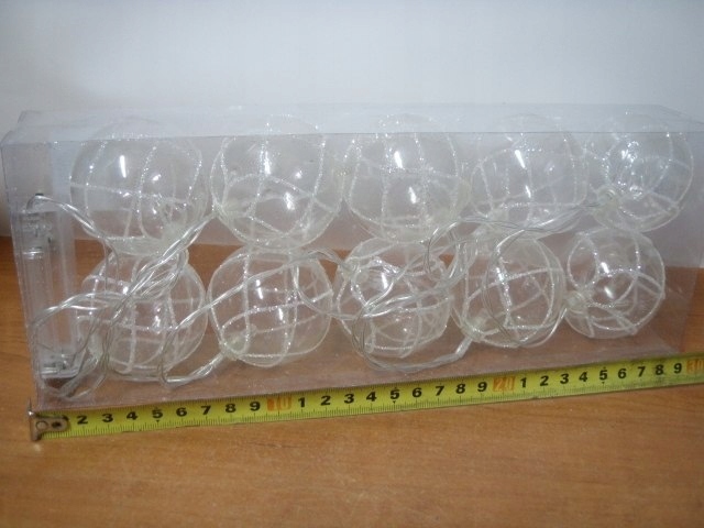 lampki / bombki 10szt. przezroczyste z brokatem na baterie | XMD-16052 — 3