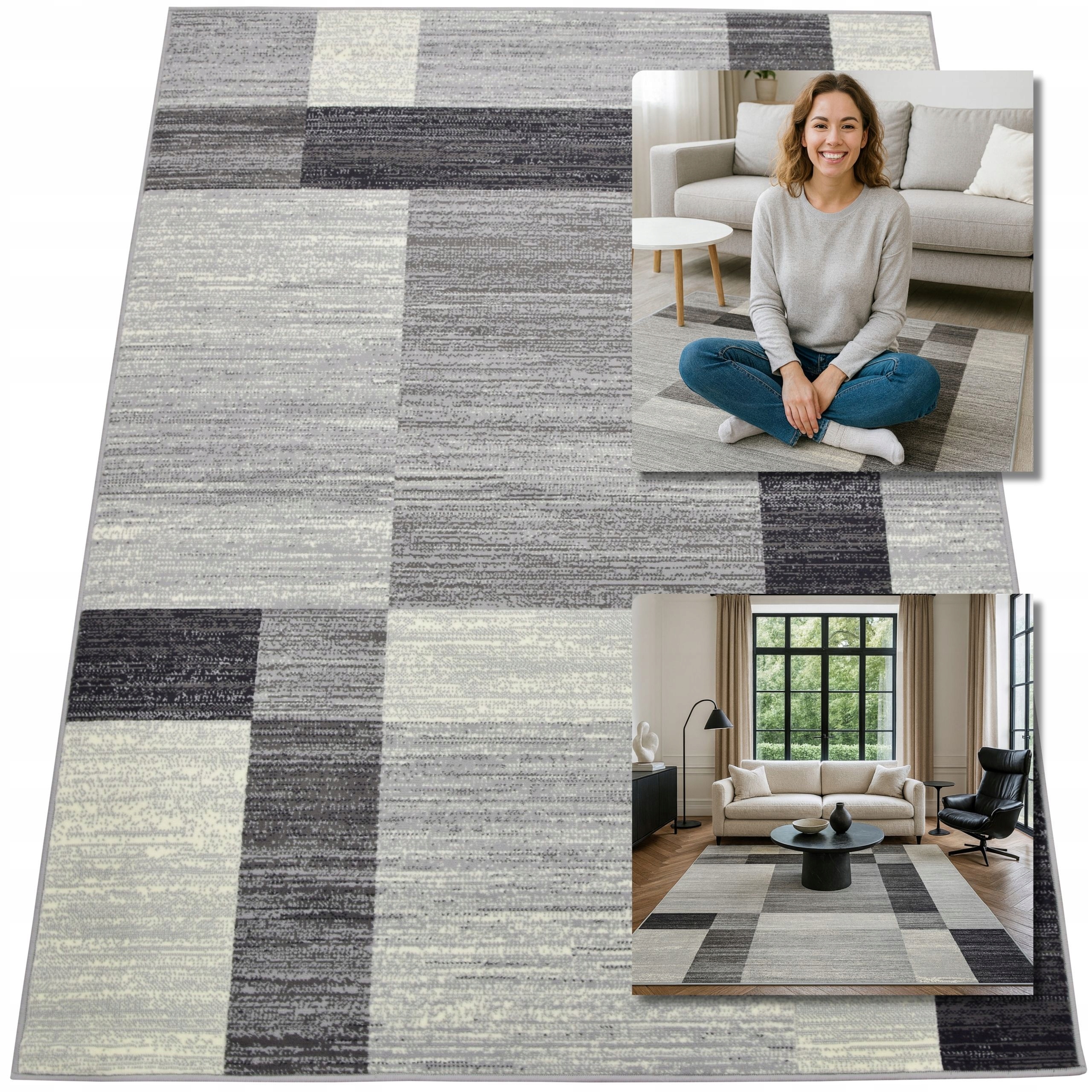 Koberec Moderní Koberec Šedý Bílý Venezia Koberce Do Obývacího Pokoje 80x200